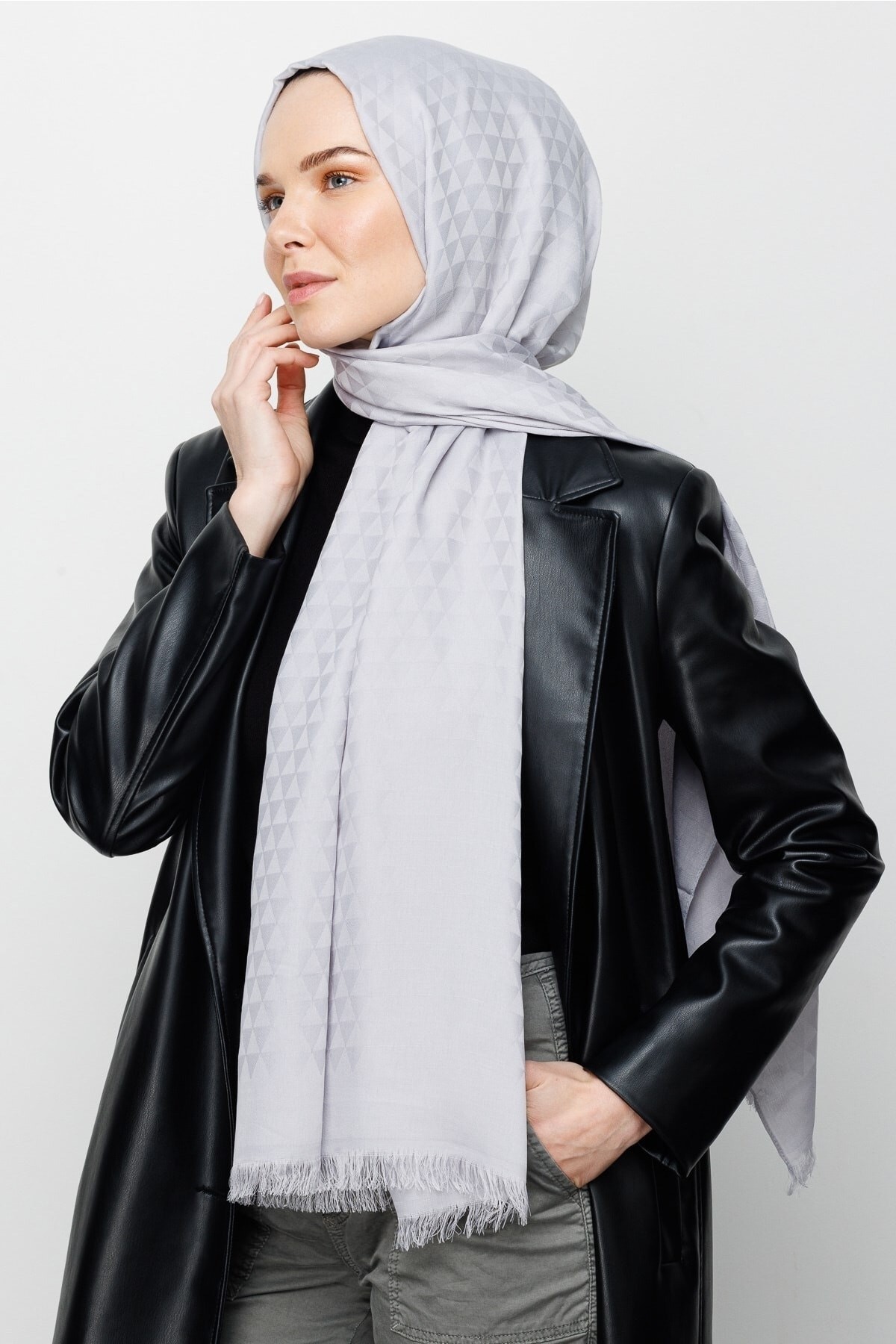 Gemustertes Baumwolle Jacquard Hijab