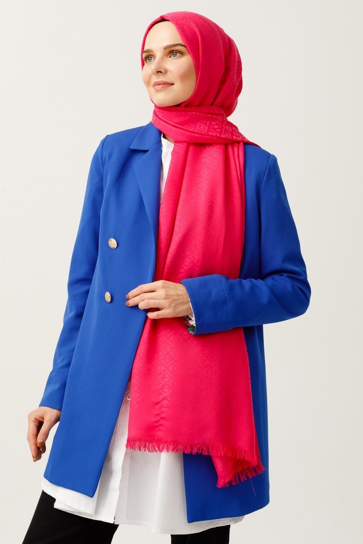 Gemustertes Baumwolle Jacquard Hijab