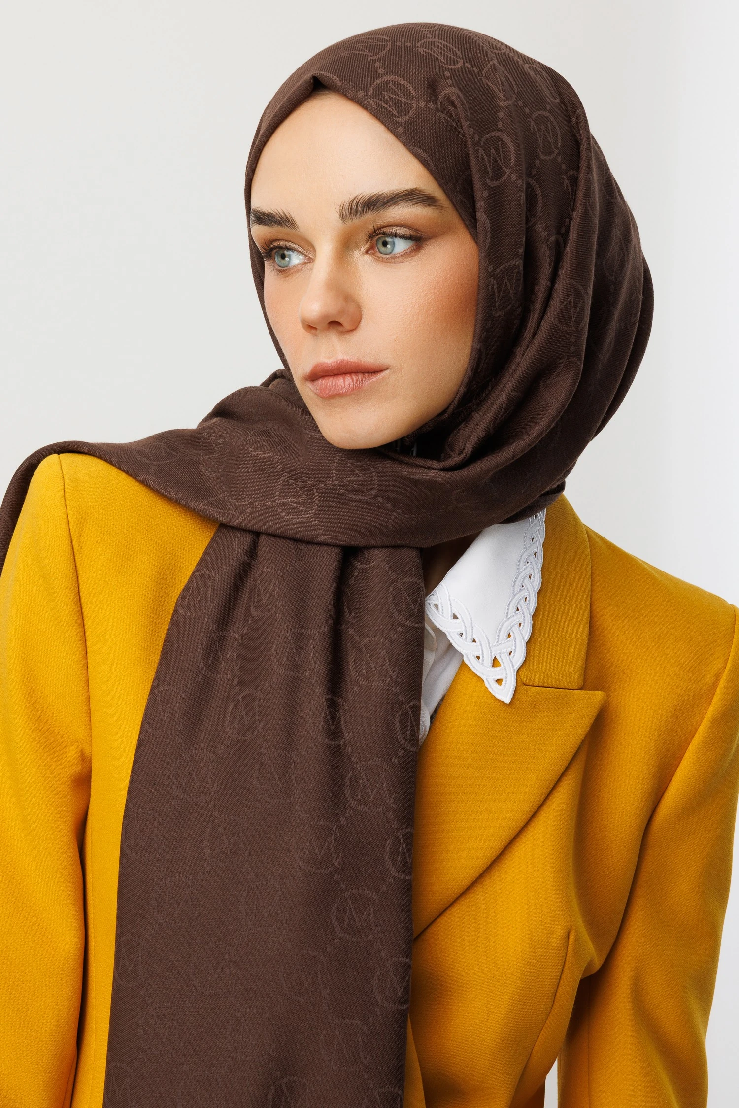 Wool Silk Shawl - Dark Coffee