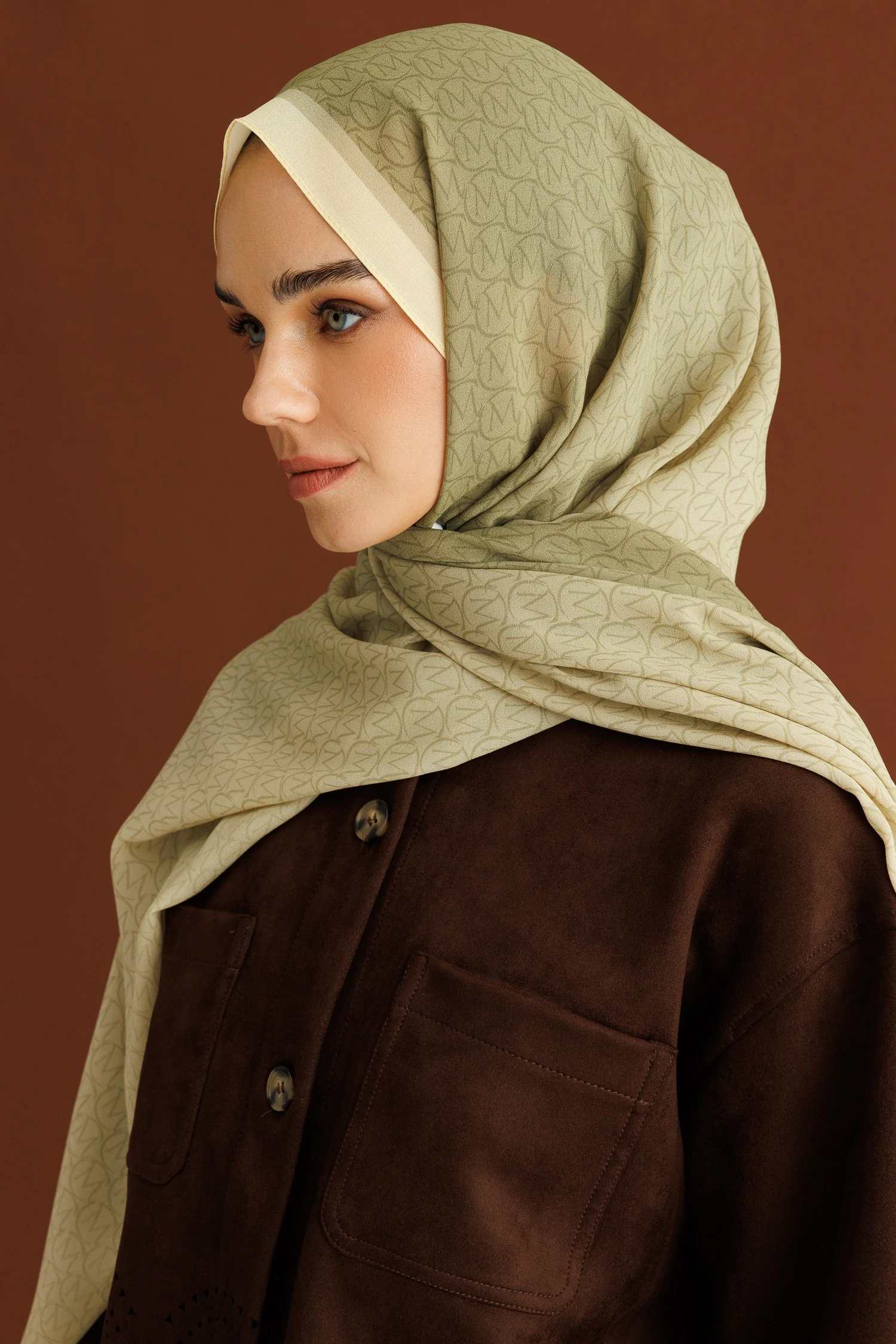 Monogram Hebei Silk Shawl - Bay