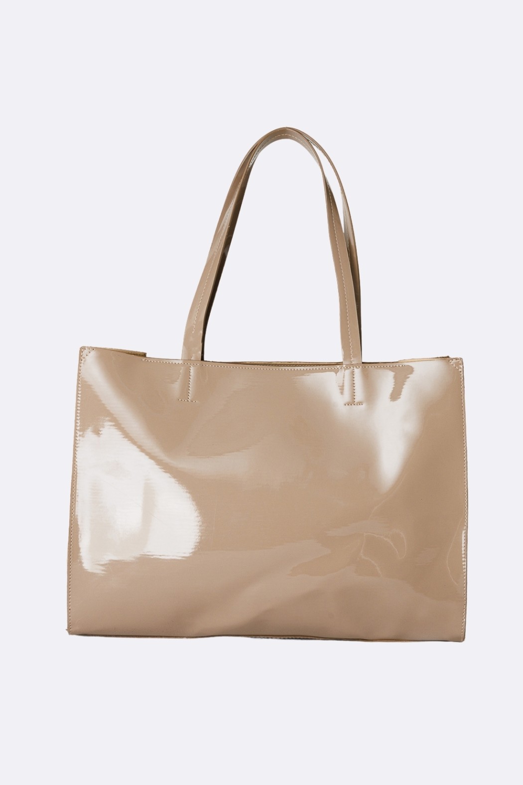 Lindy Patent Leather Bag - Beige