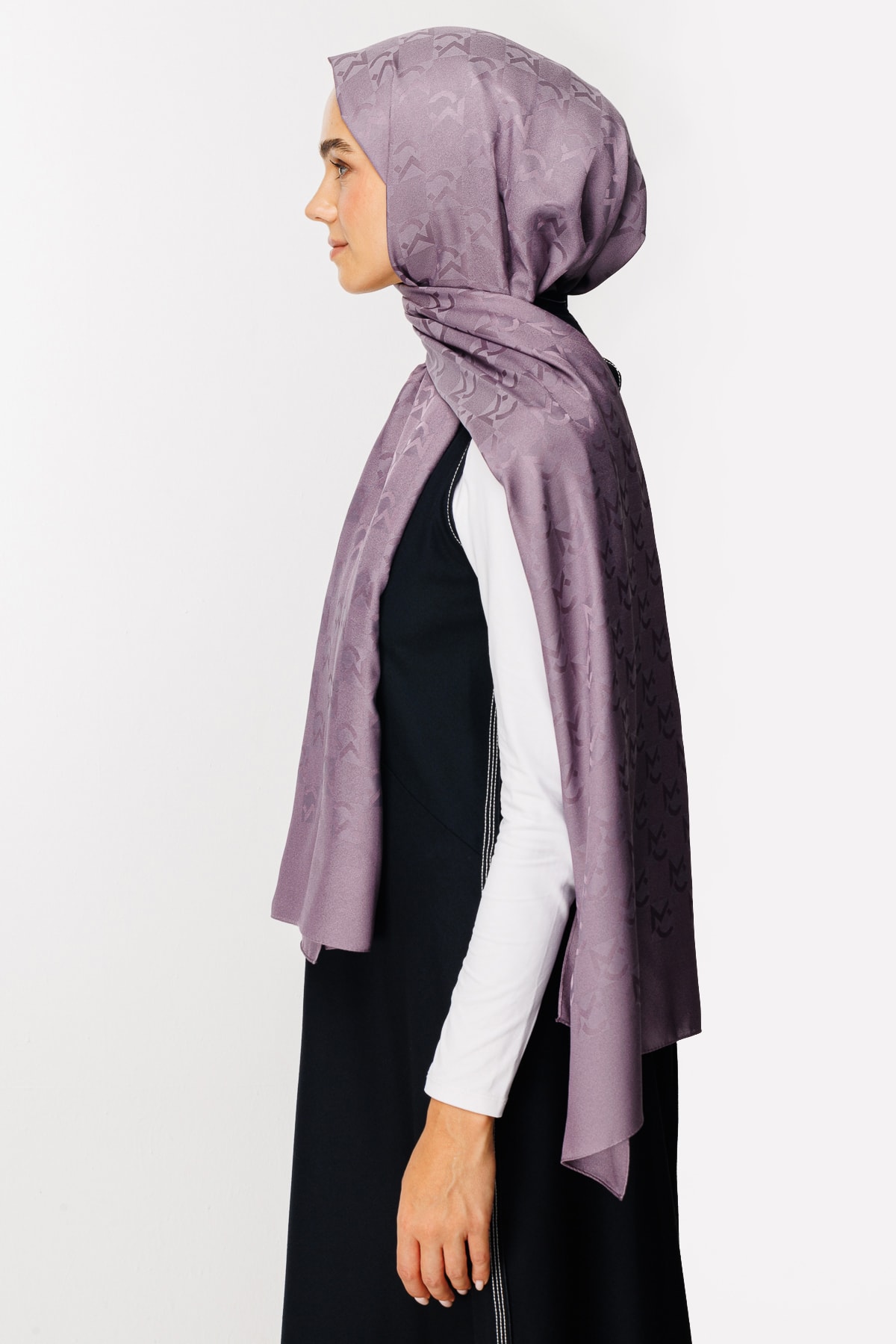 MC Pattern Jacquard Shawl - Violet