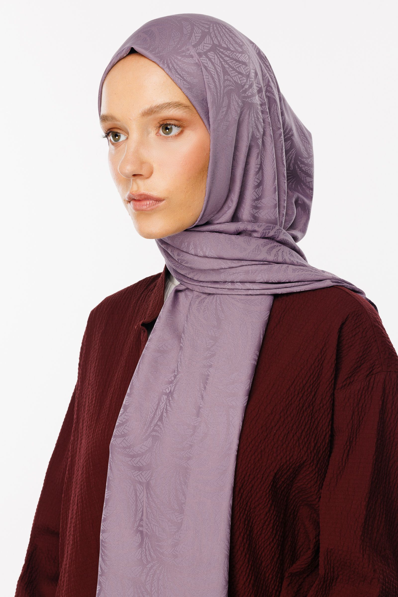 Artemis Pattern Silk Jacquard Shawl - Lavender