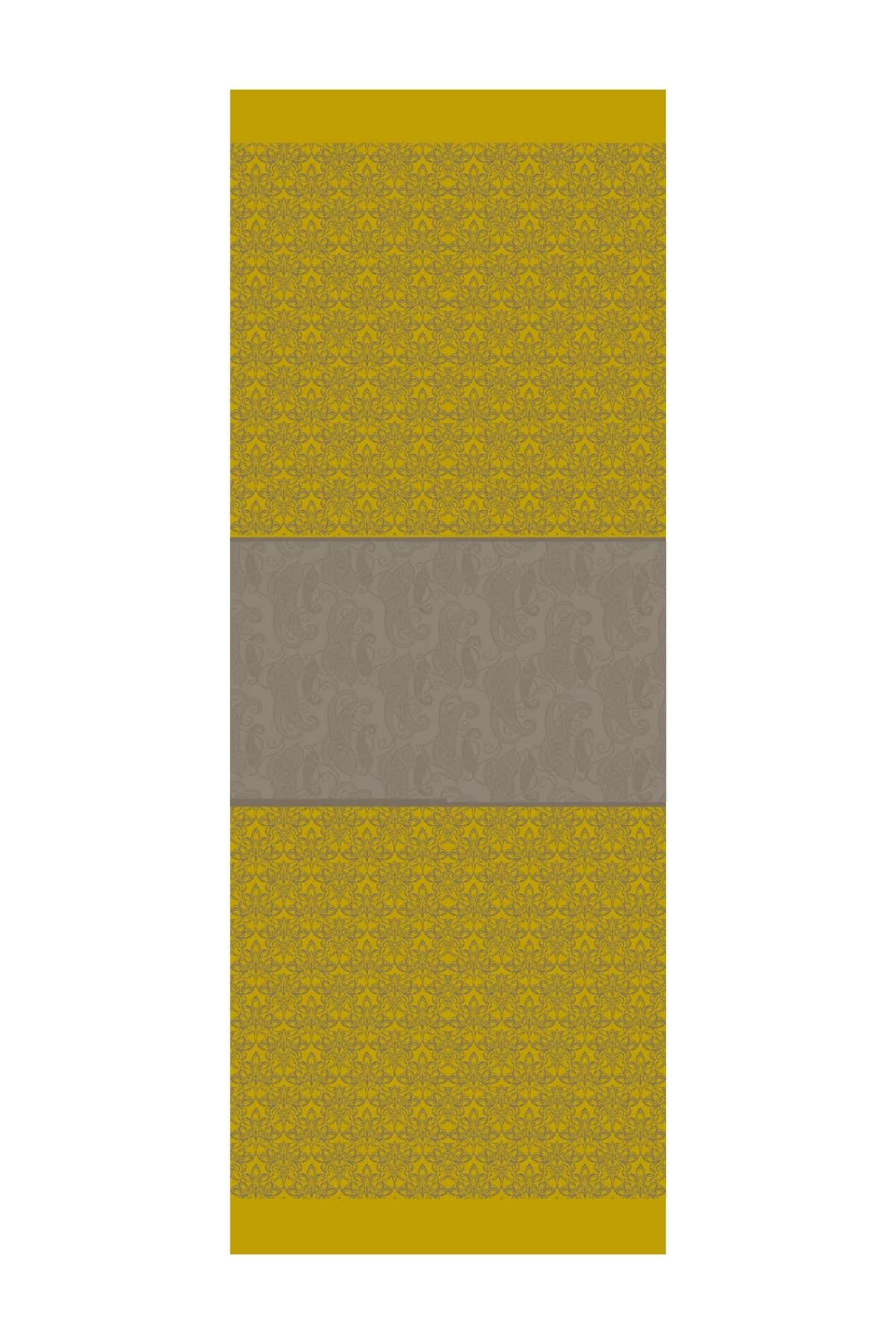 Nora Pattern Double-Sided Shawl - Dark Gray-Mustard