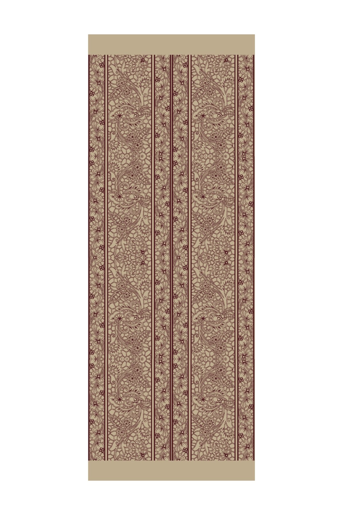 Lavin Pattern Double-Sided Shawl - Elderberry-Salmon