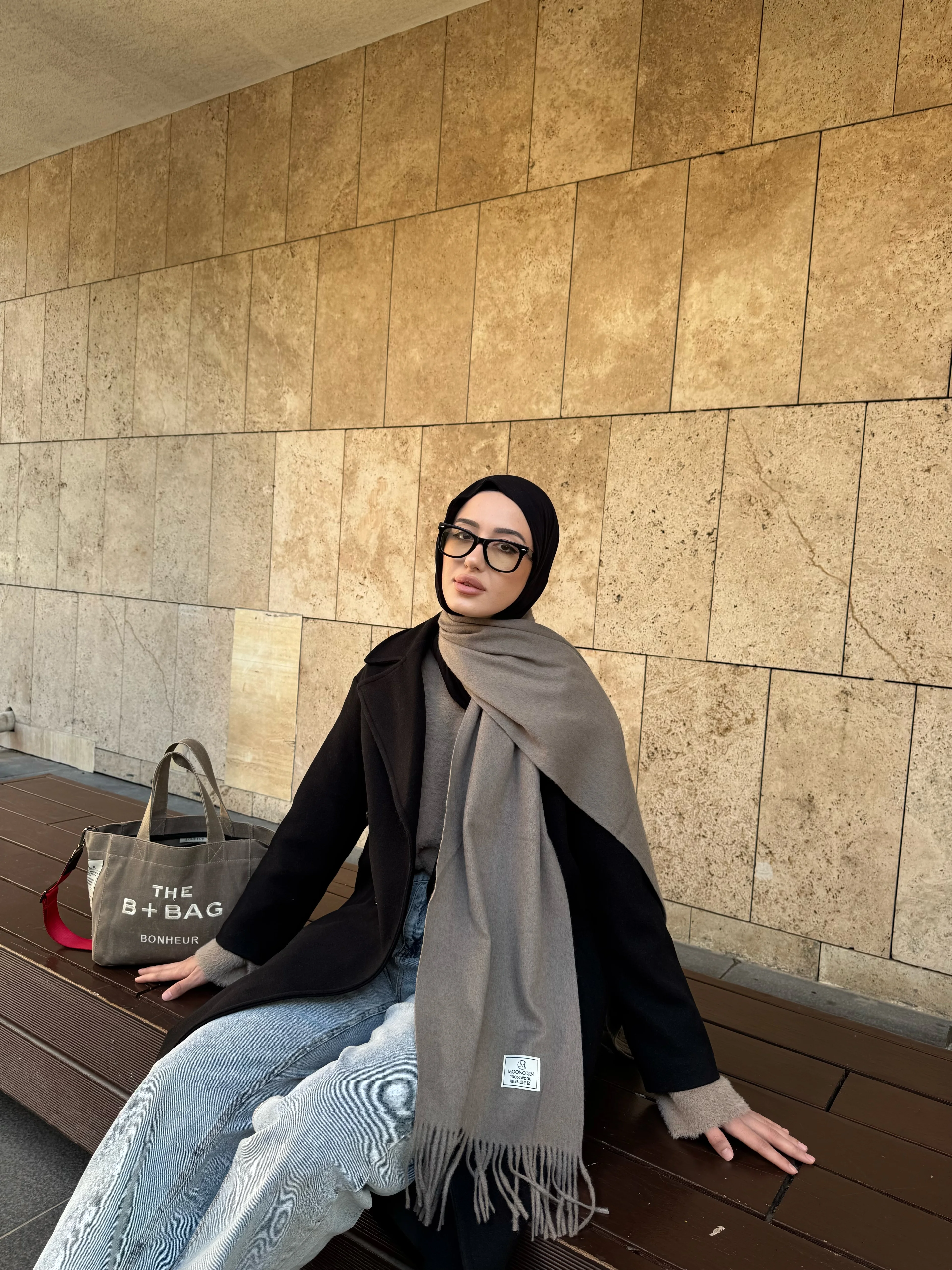 Wool Muffler - Latte