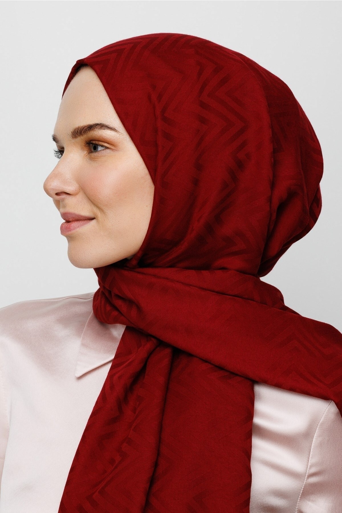 Zigzag Pattern Cotton Jacquard Hijab