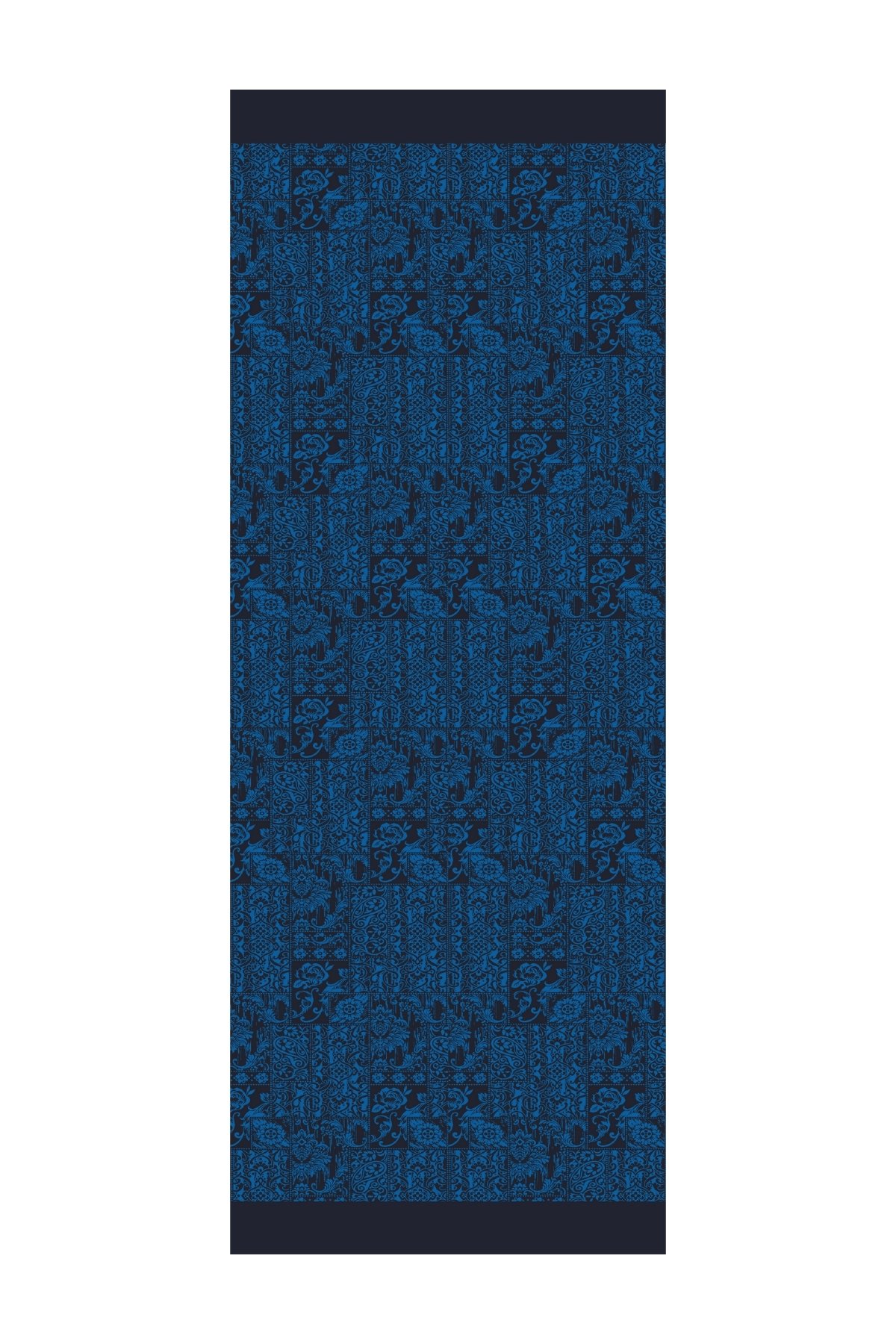 Henna Pattern Double-Sided Shawl - Black-Indigo