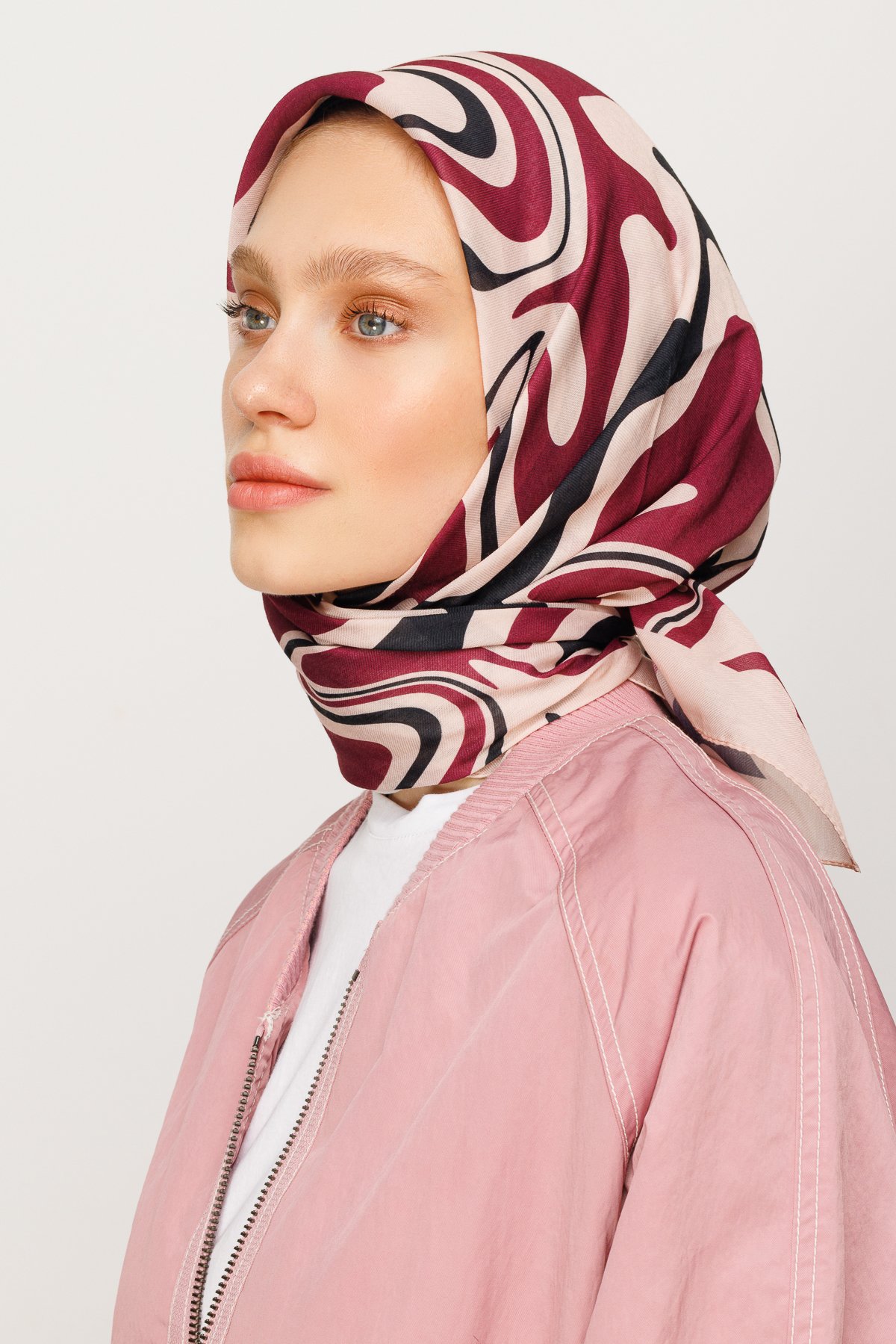 Mira Desen Dijital Soft Eşarp - Magenta