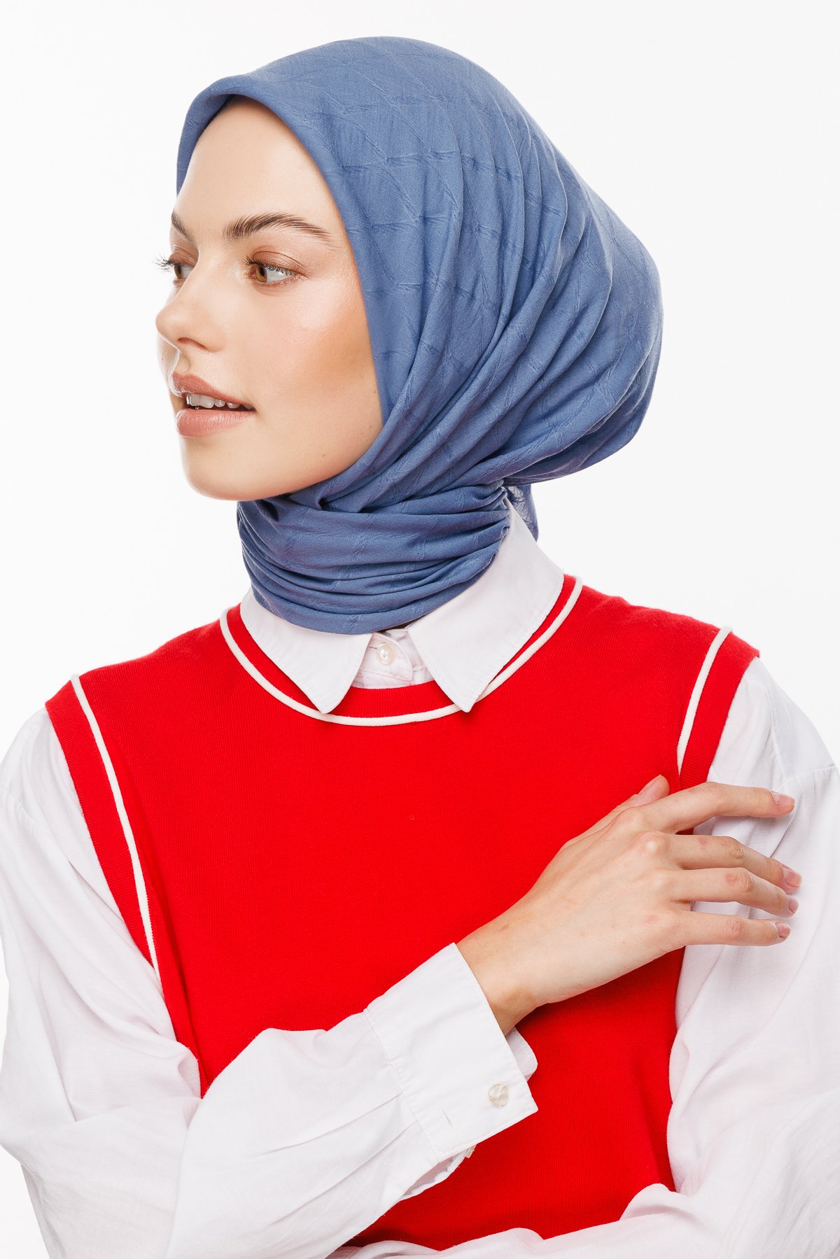 Bambu Jakar Eşarp - Gök Mavisi