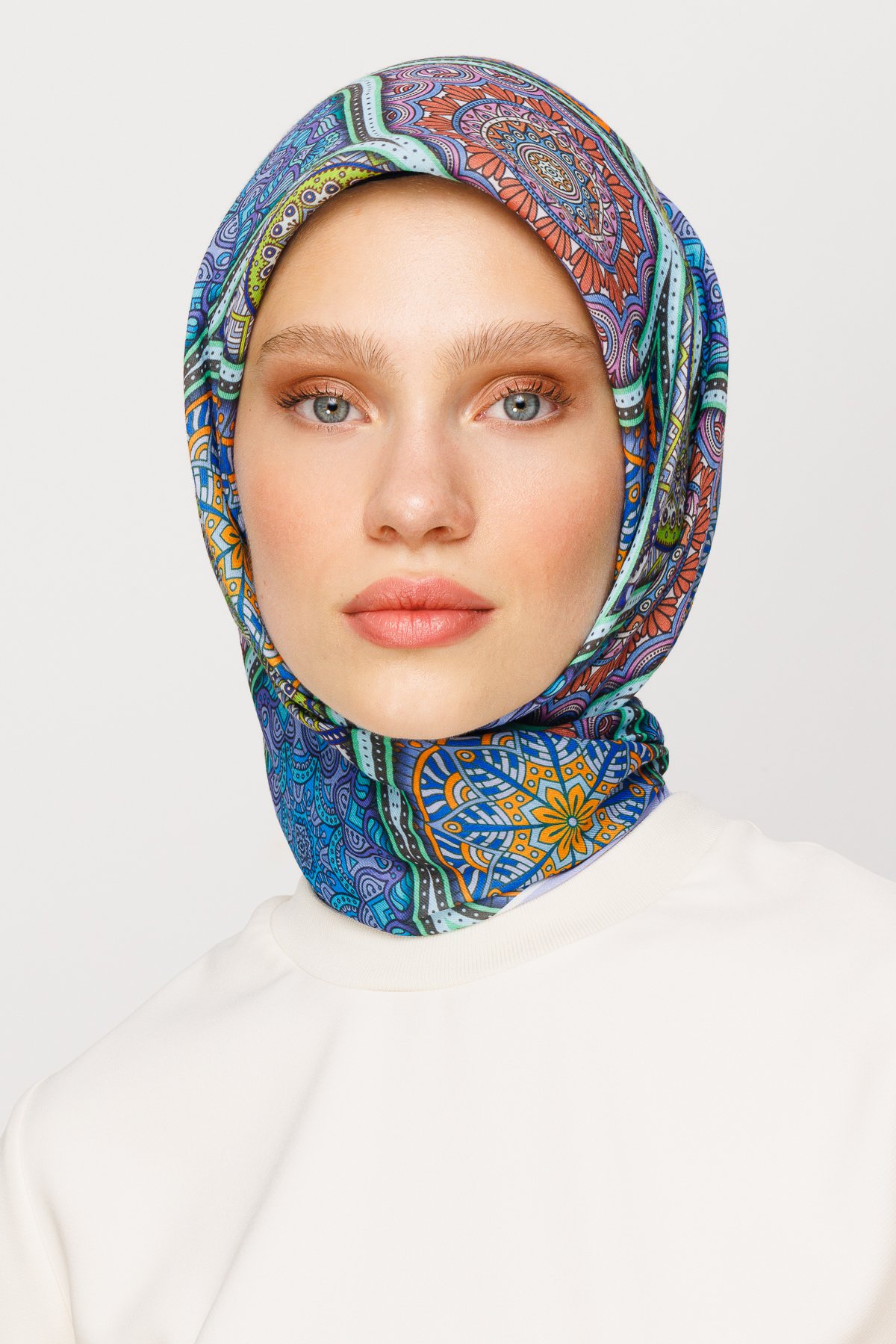 Ethnic Pattern Digital Soft Scarf - Lilac