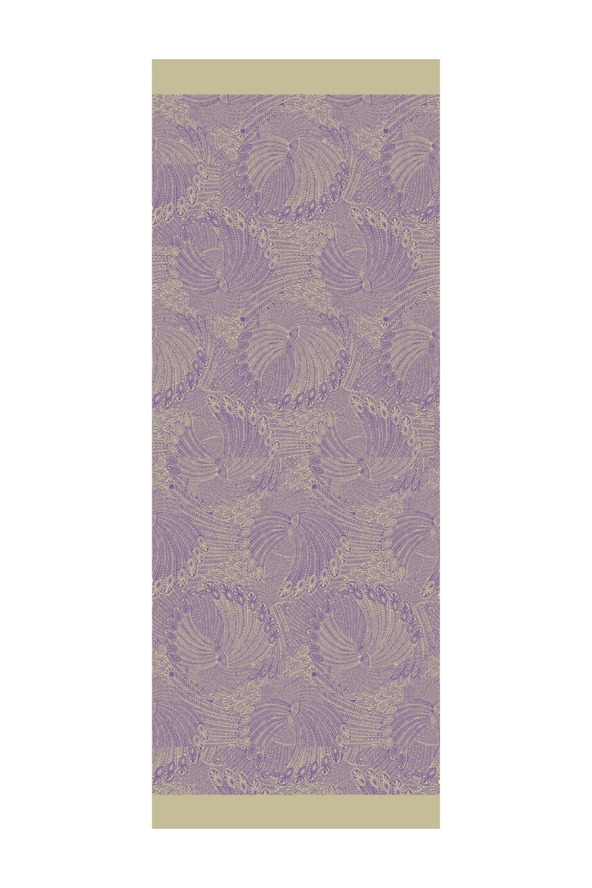 Mayra Pattern Double-Sided Shawl - Olive-Purple