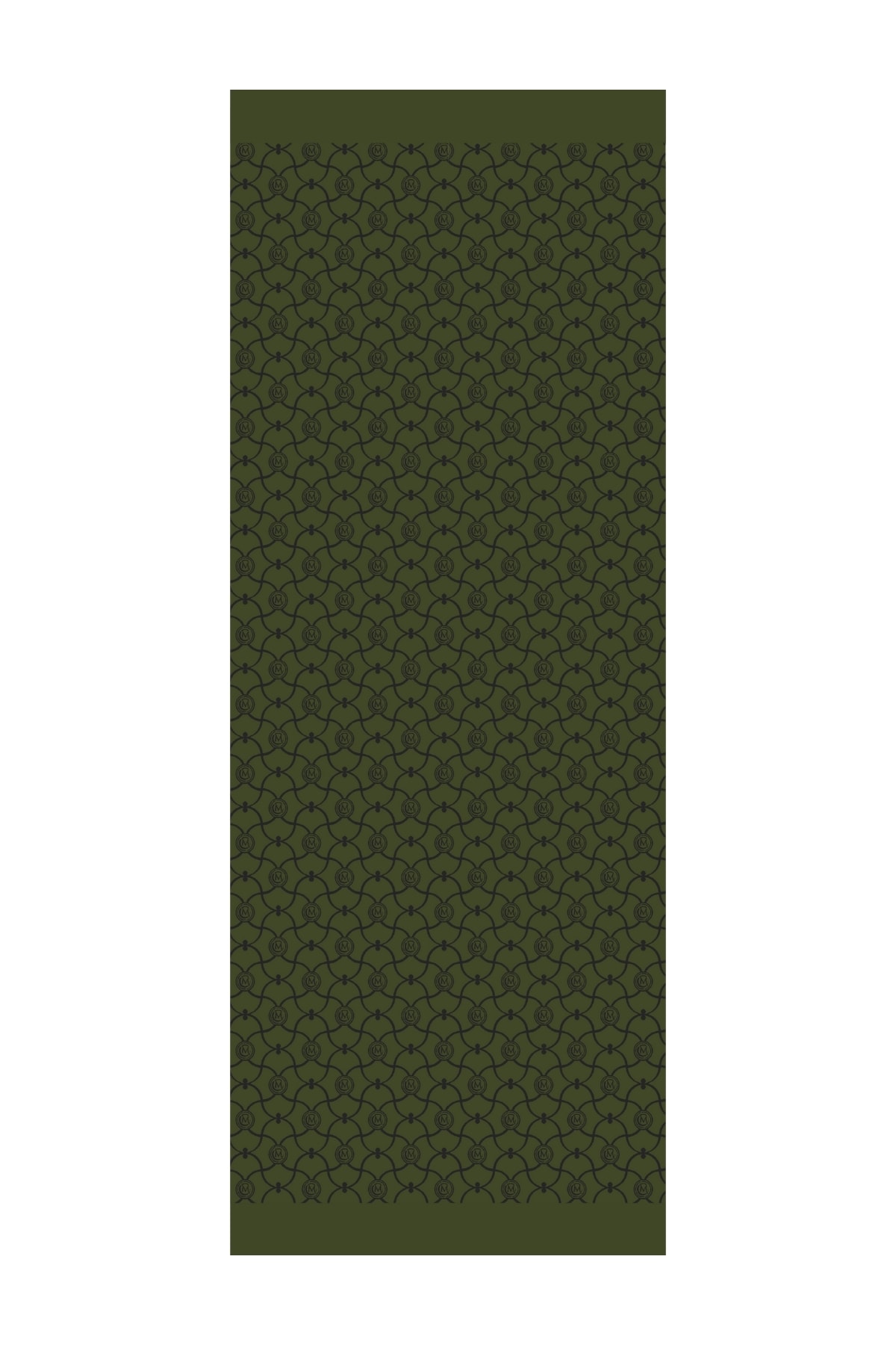 Marrakech-Pattern Reversible Shawl - Black-Khaki