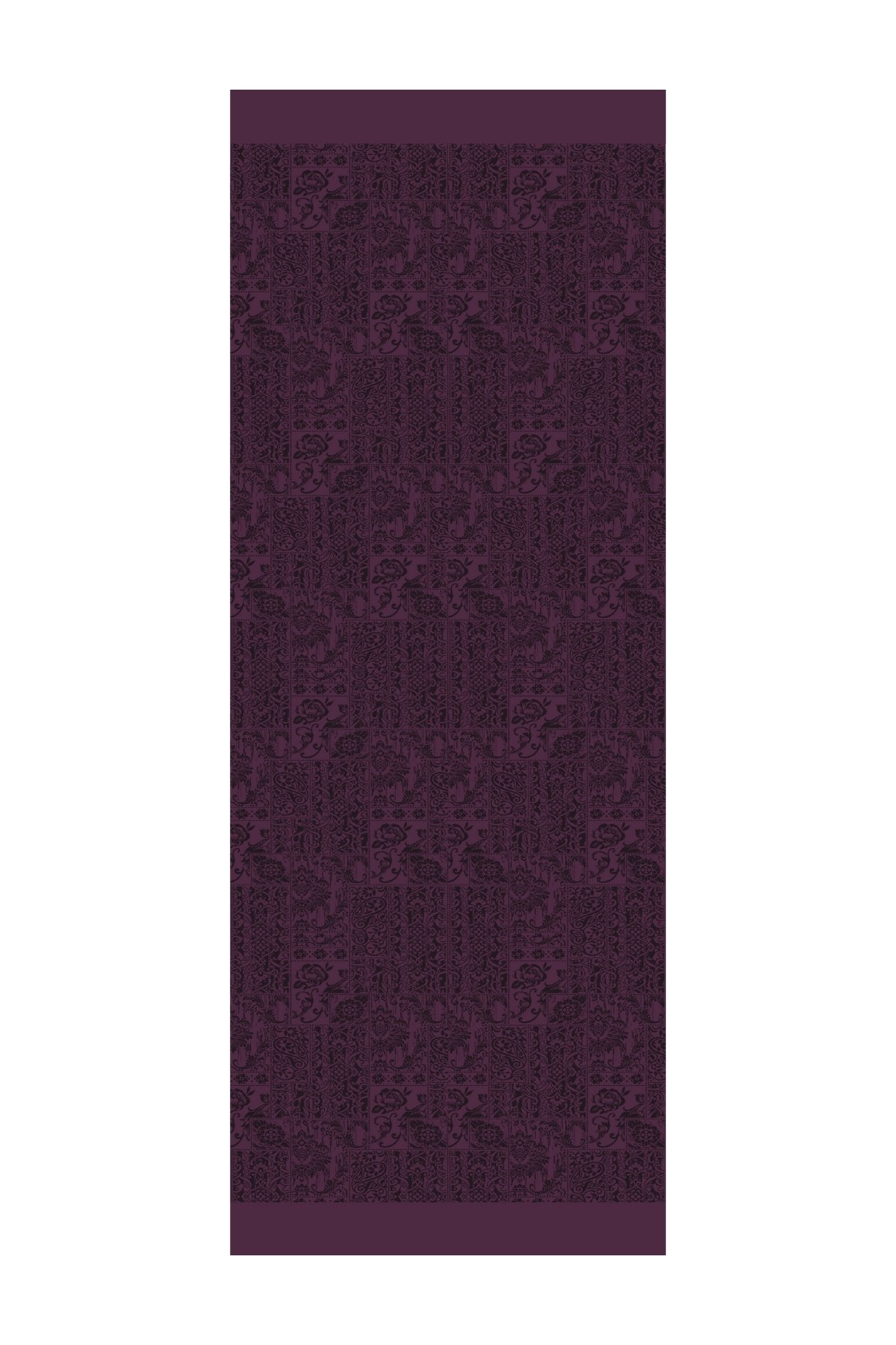 Henna Pattern Double-Sided Shawl - Purple-Black