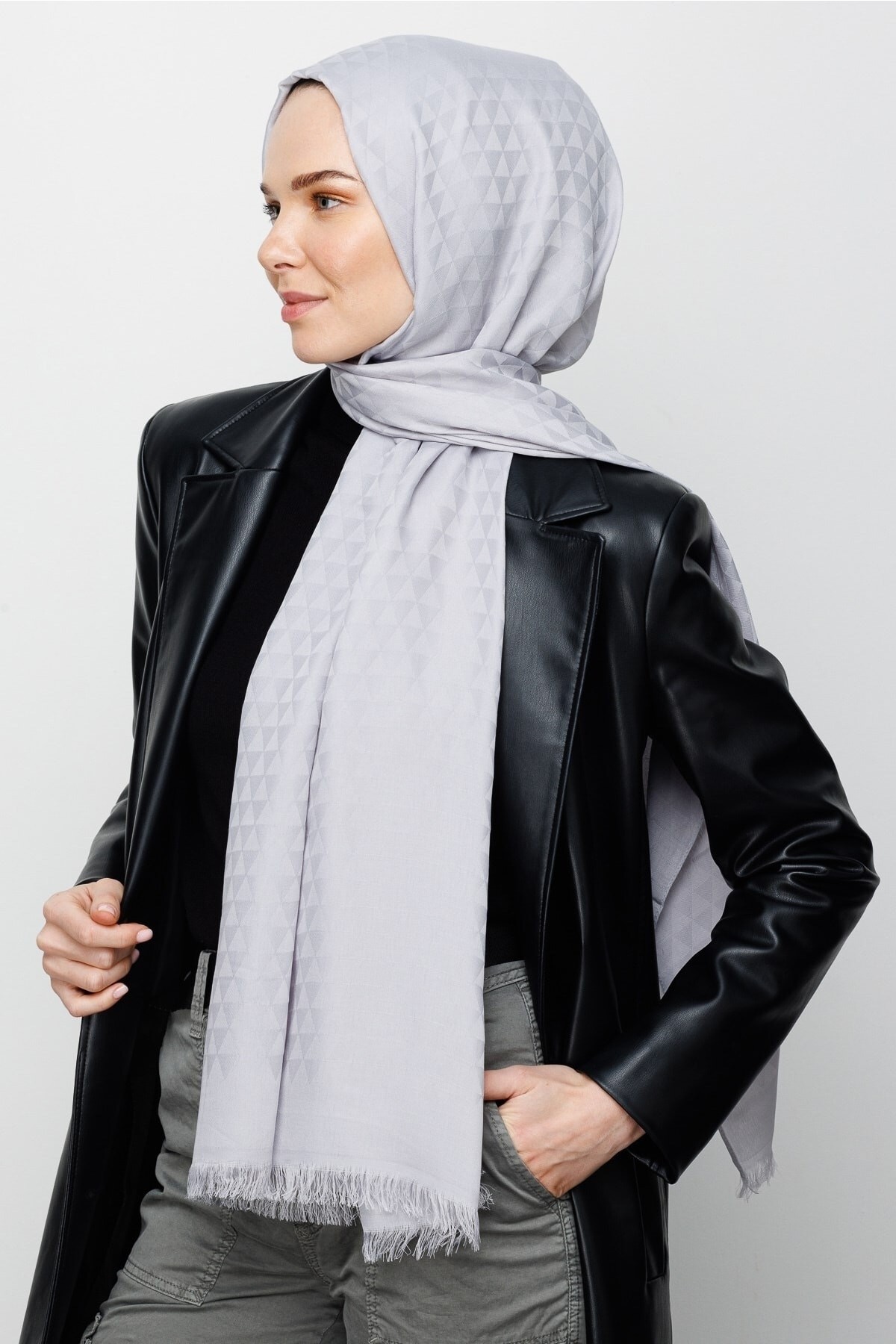 Gemustertes Baumwolle Jacquard Hijab