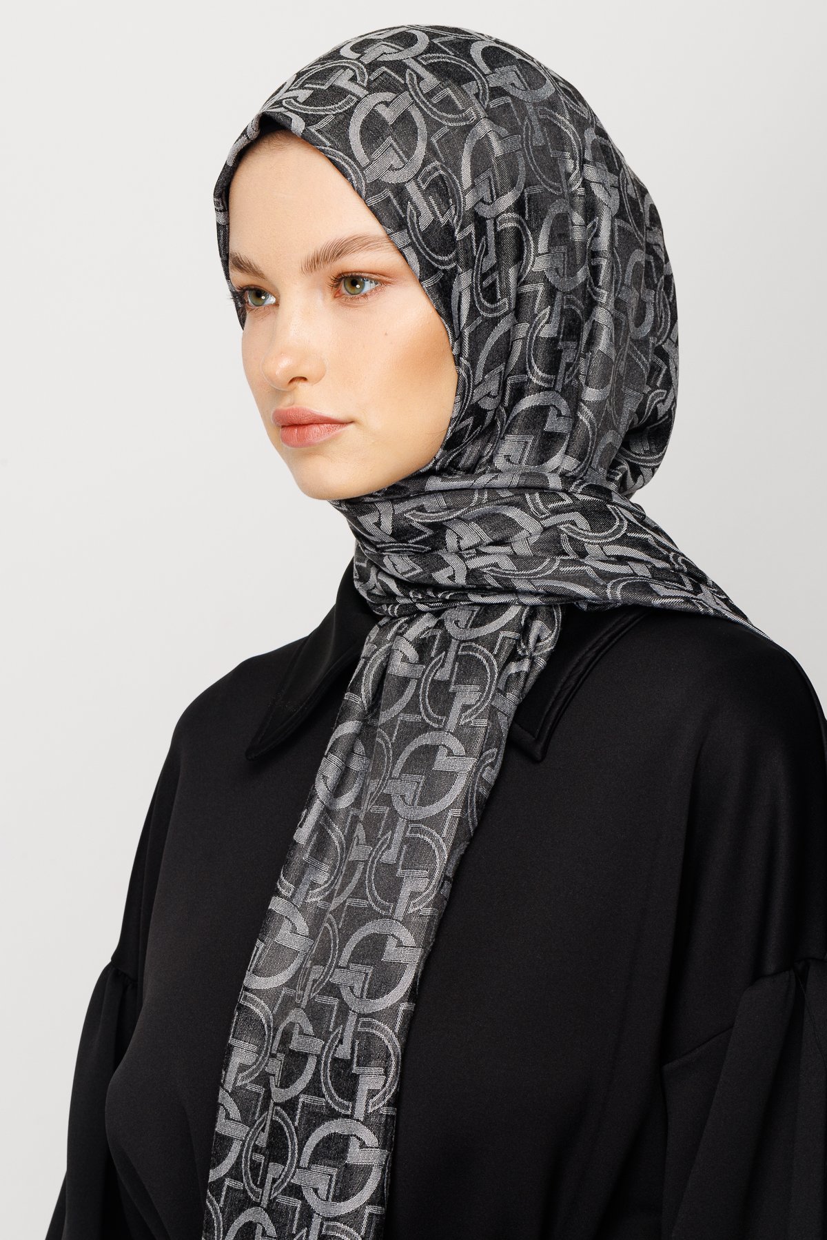 Gemustertes Glänzendes Jacquard Hijab