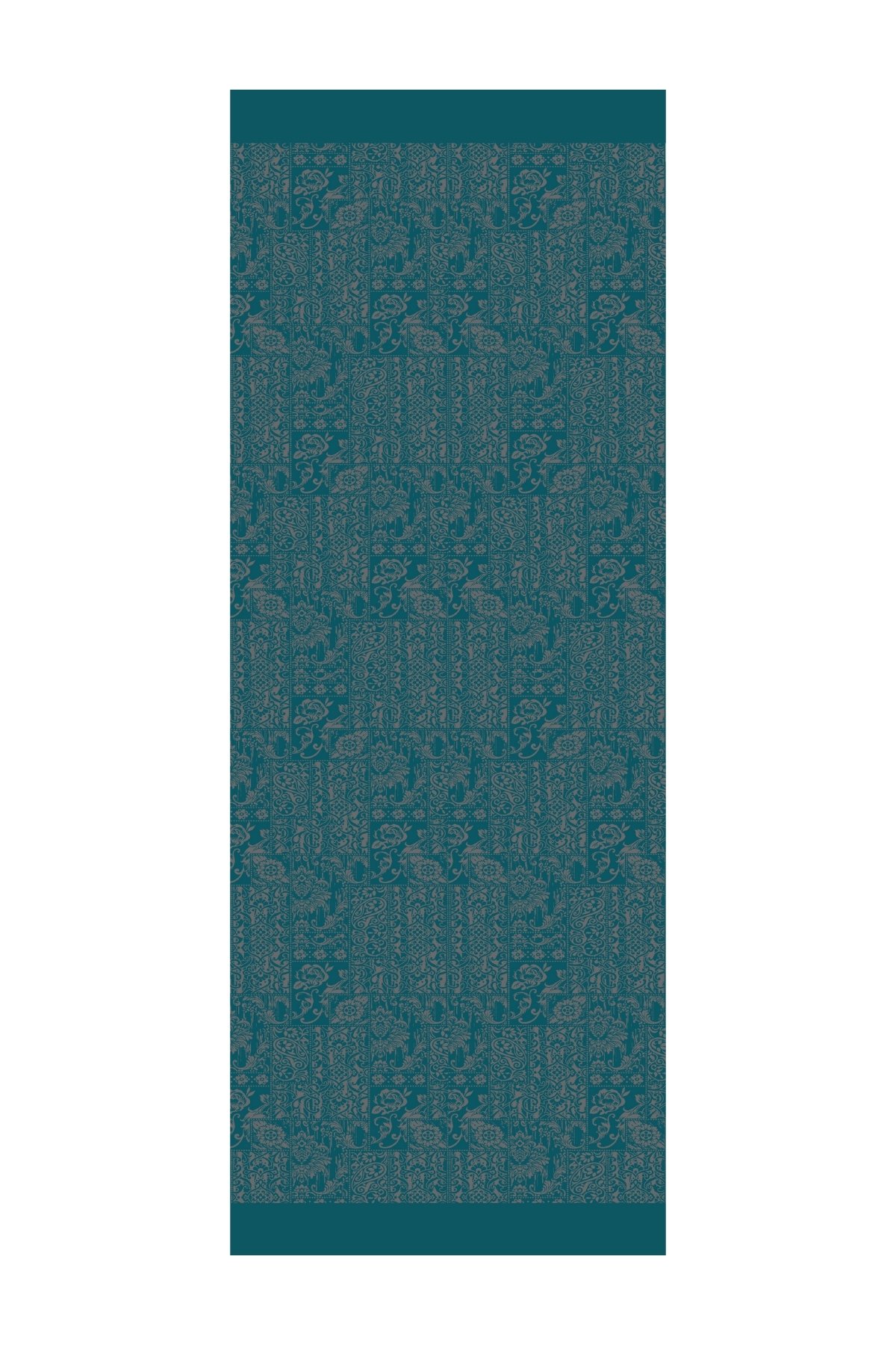 Henna Pattern Double-Sided Shawl - Dark Gray-Emerald
