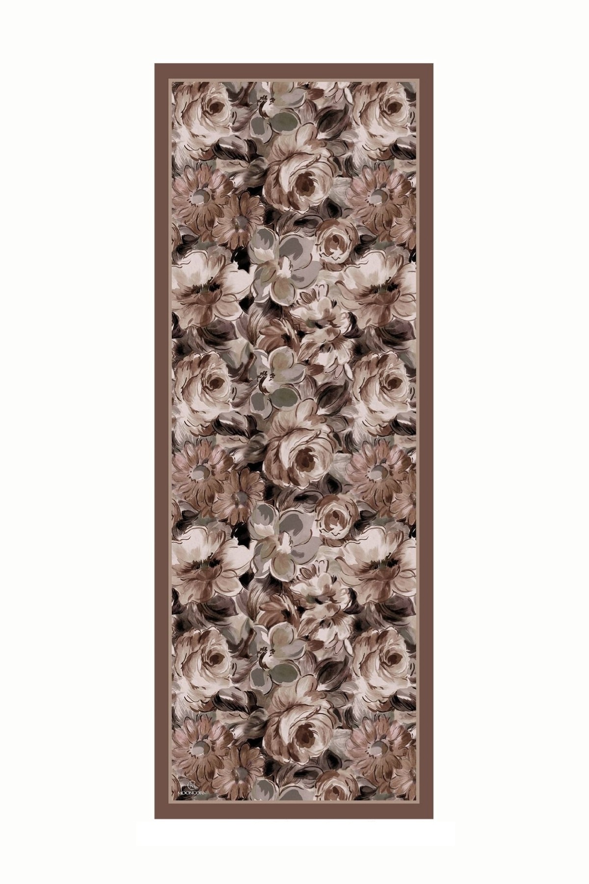 Patterned Cotton Shawl - Walnut