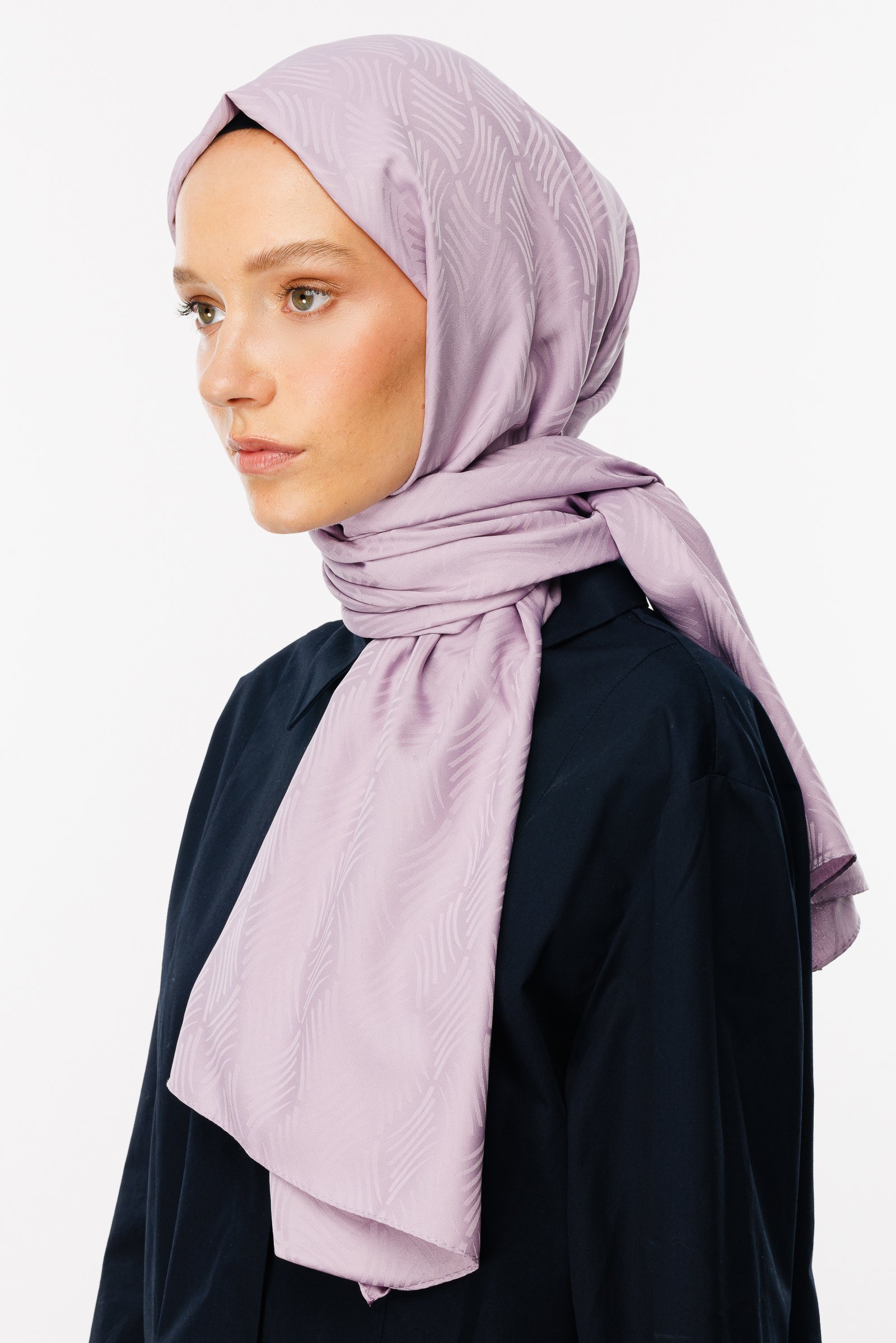 Aura Pattern Silk Jacquard Shawl - Lilac
