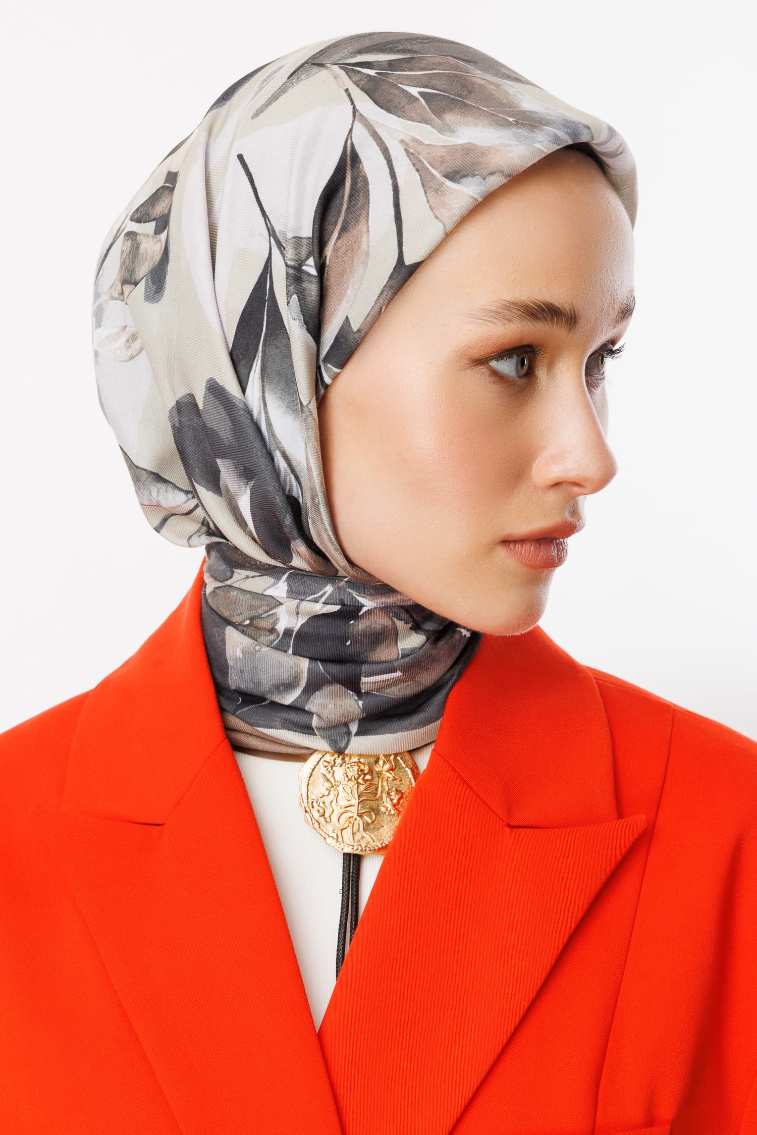 Lorya Pattern Cotton Scarf - Cream