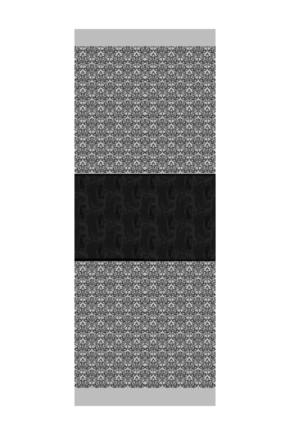 Nora Pattern Double-Sided Shawl - Black-Black