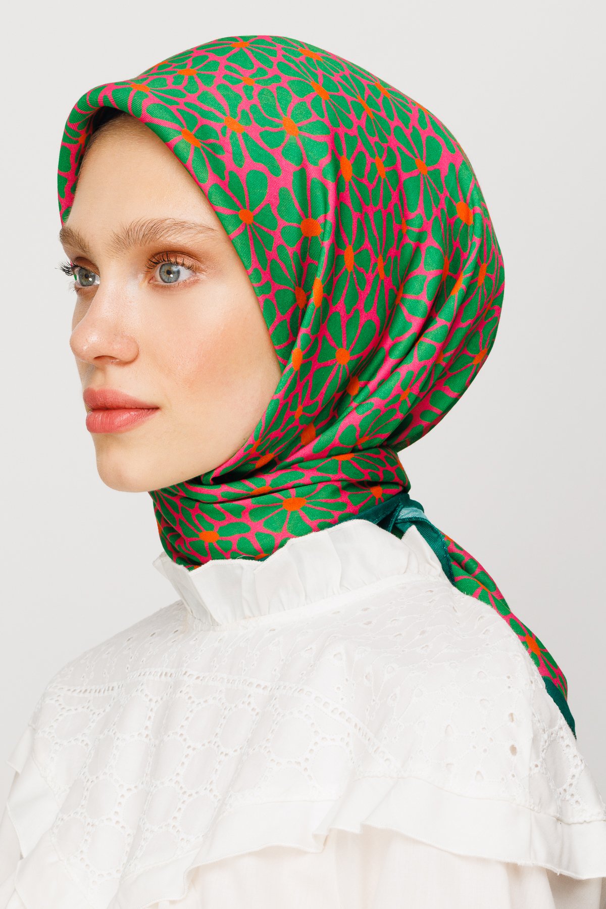 Clover Pattern Digital Soft Scarf - Fuchsia