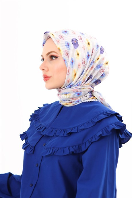 Efsun Pattern Pleated Scarf