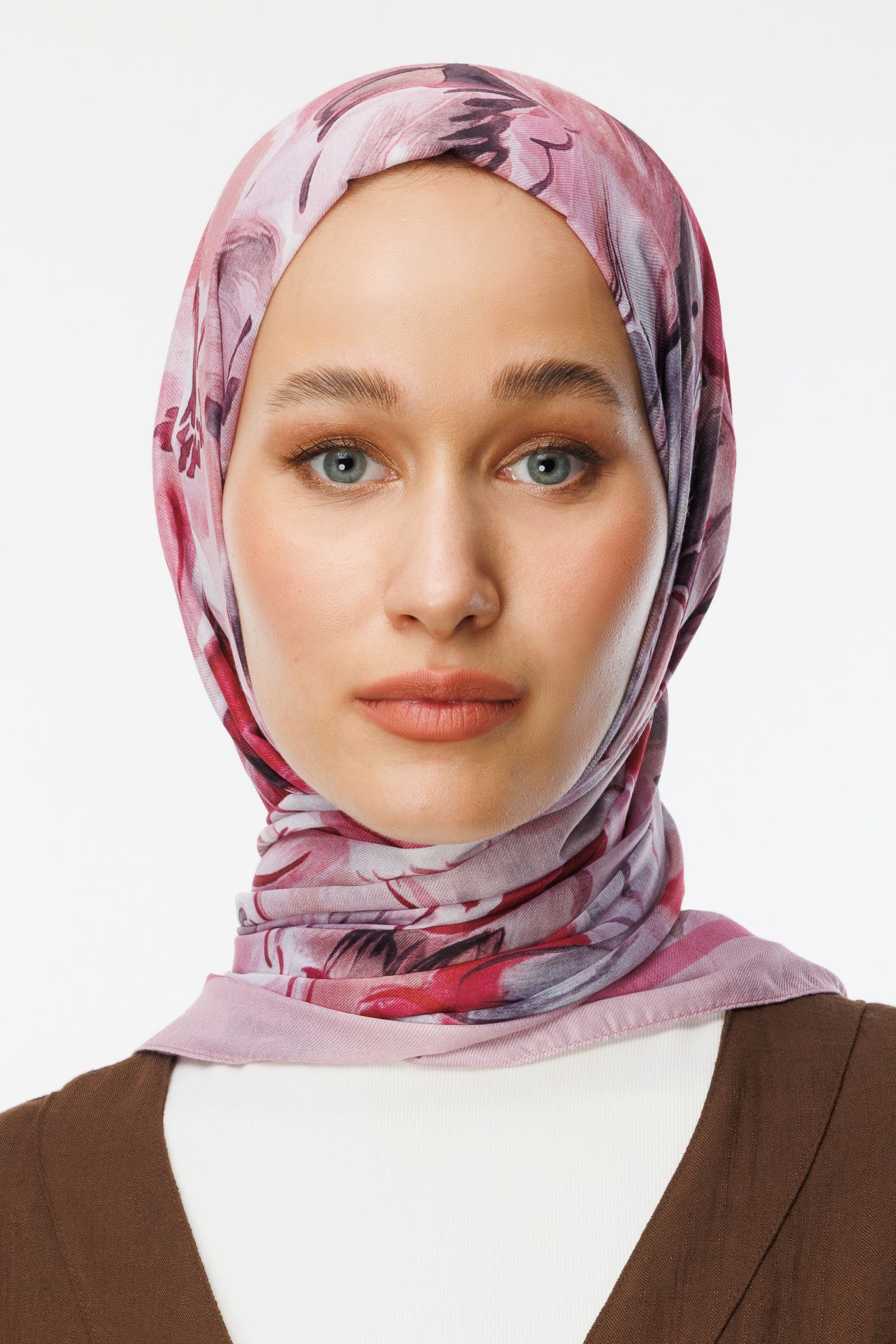 Pembe Rossel Desen Pamuk Şal