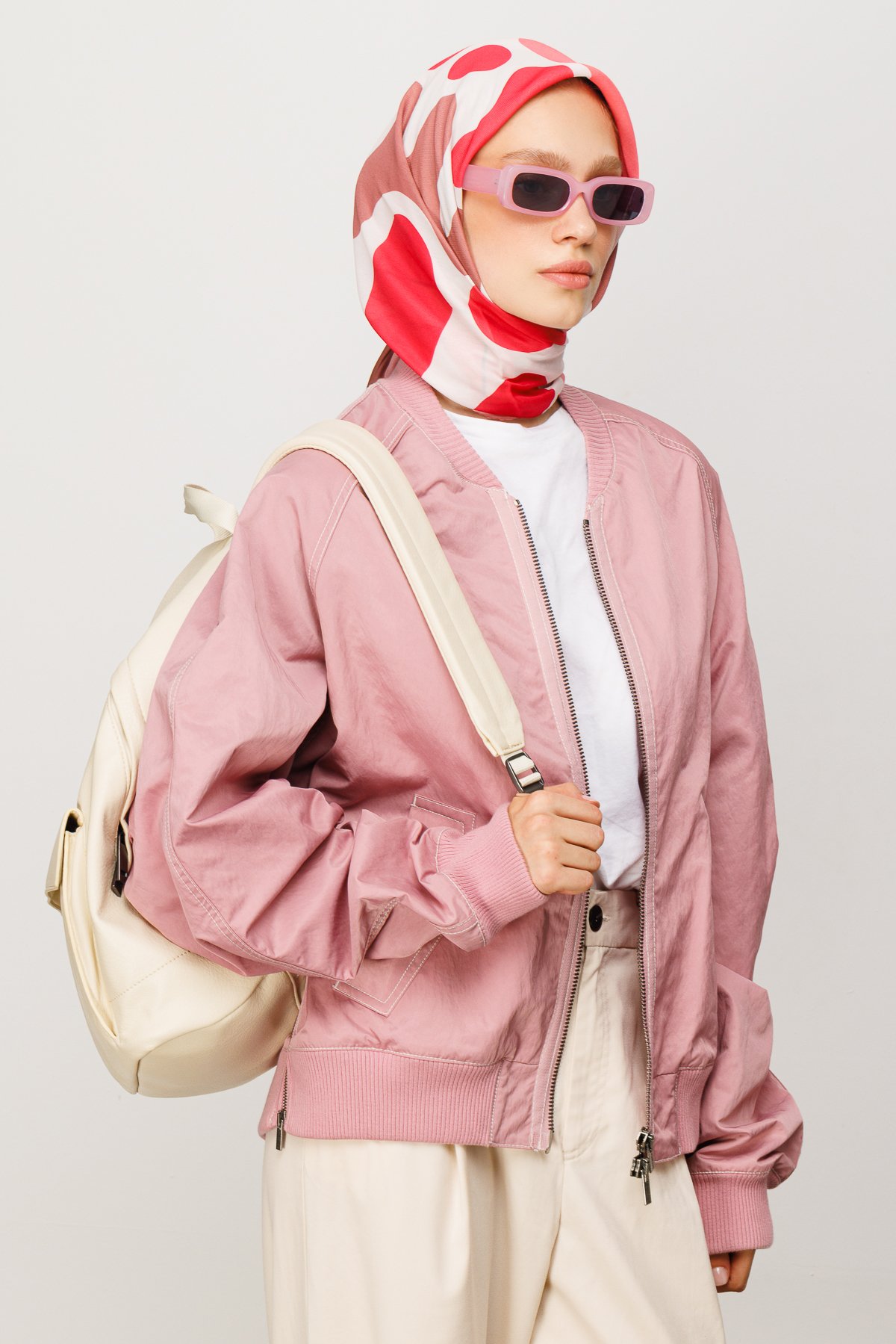 Bloom Pattern Digital Soft Scarf - Powder