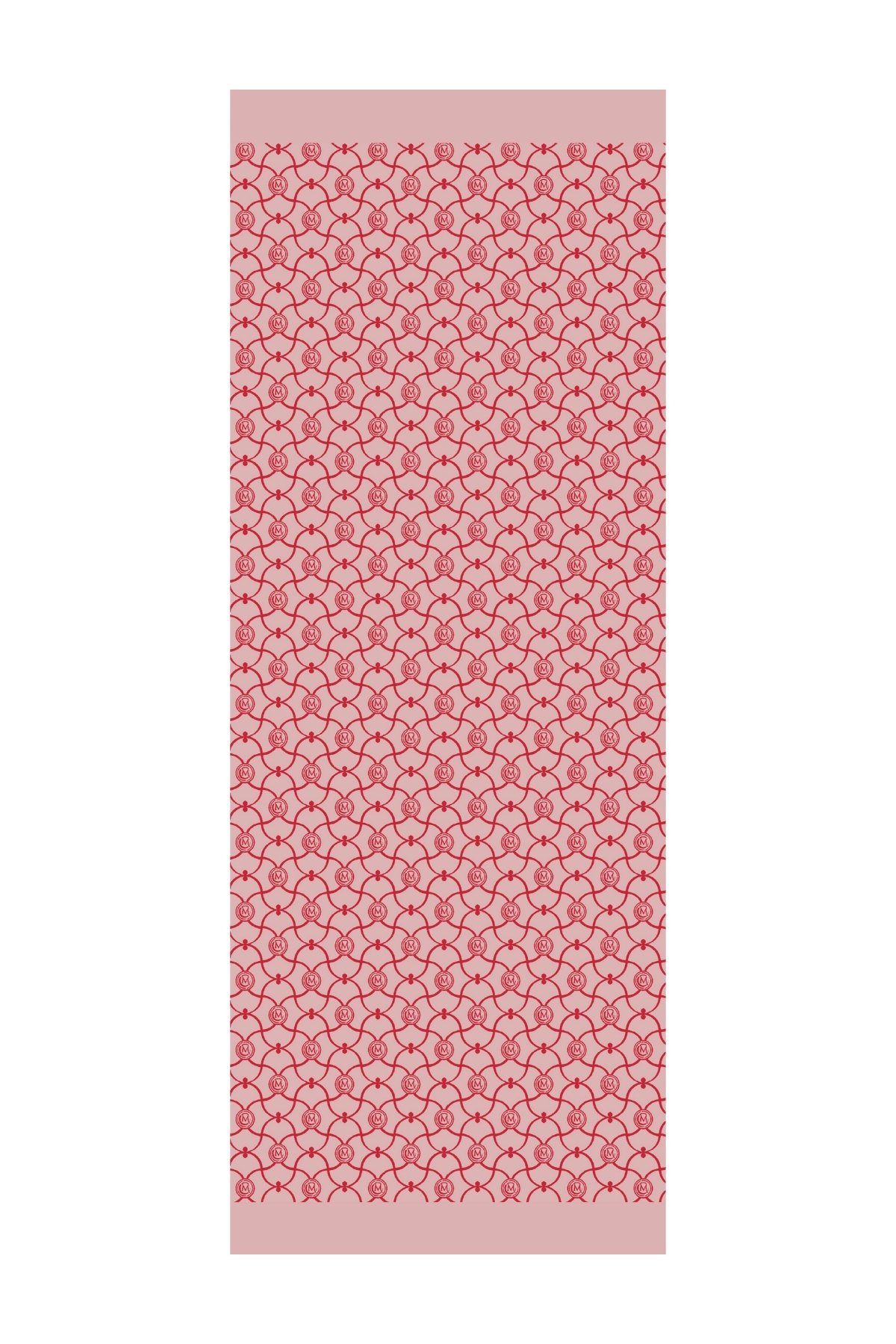 Marrakech Pattern Double-Sided Shawl - Burgundy-Mint Green