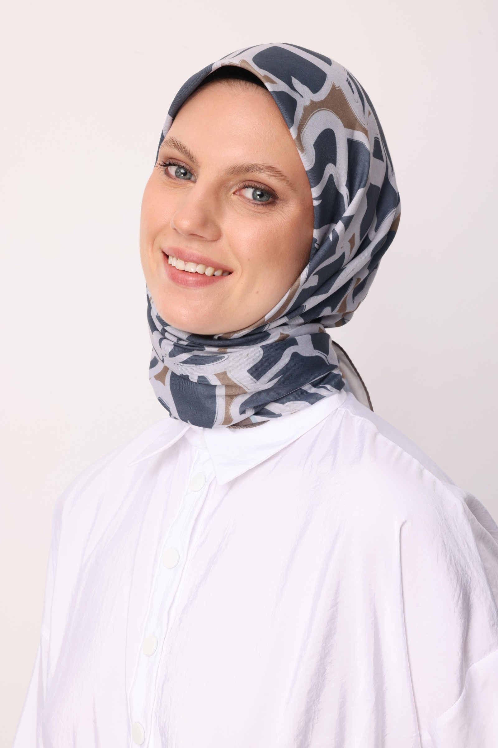 Zyra Desen Pamuk Eşarp - Arduvaz