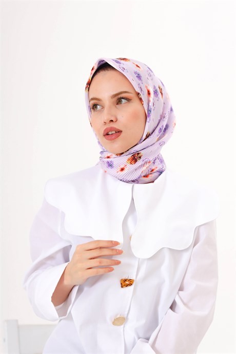 Efsun Pattern Pleated Scarf