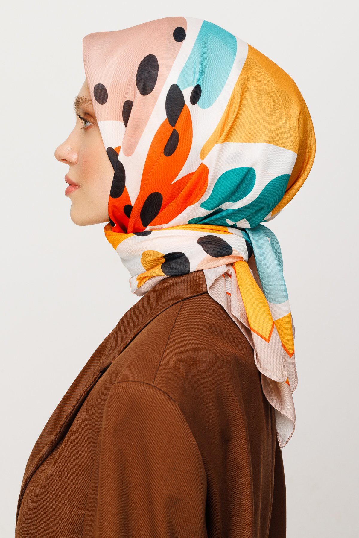 Bloom Pattern Digital Soft Scarf - Apricot