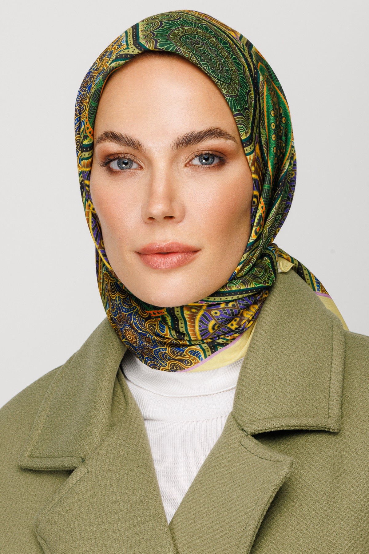 Ethnic Pattern Digital Soft Scarf - Yellow