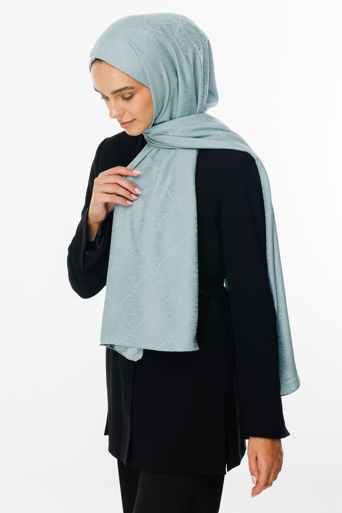 Moon Is Pattern Jacquard Shawl - Cağla