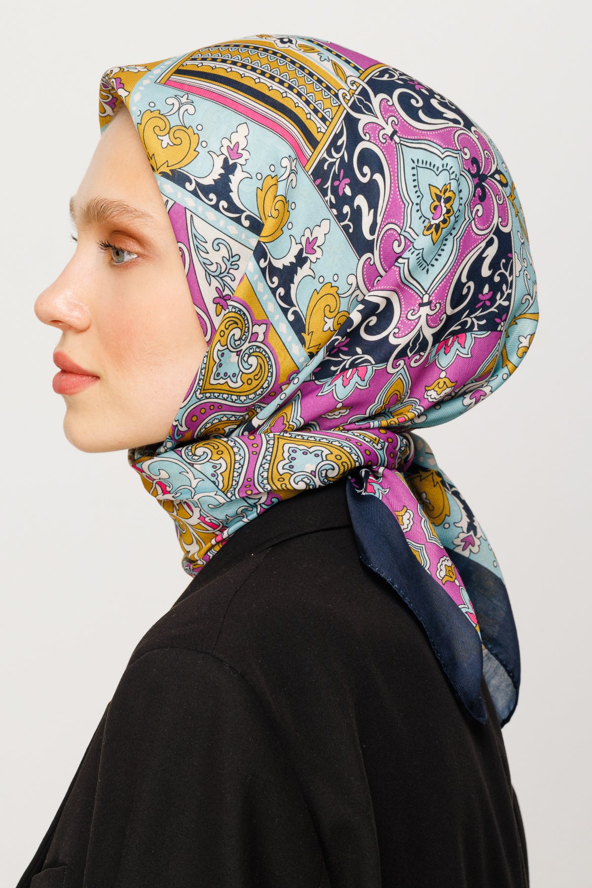 40 Patch Pattern Digital Soft Scarf - Saffron