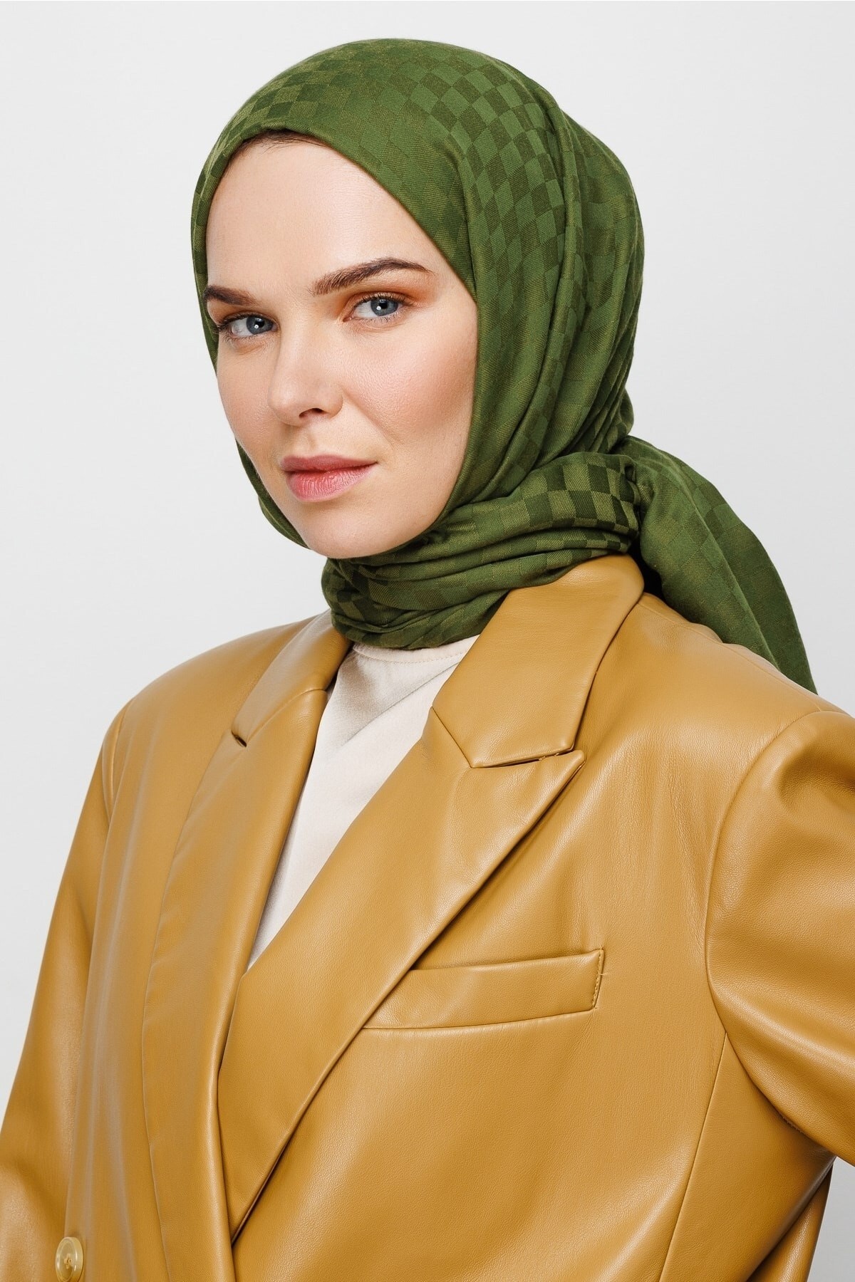 Square Pattern Cotton Jacquard Hijab