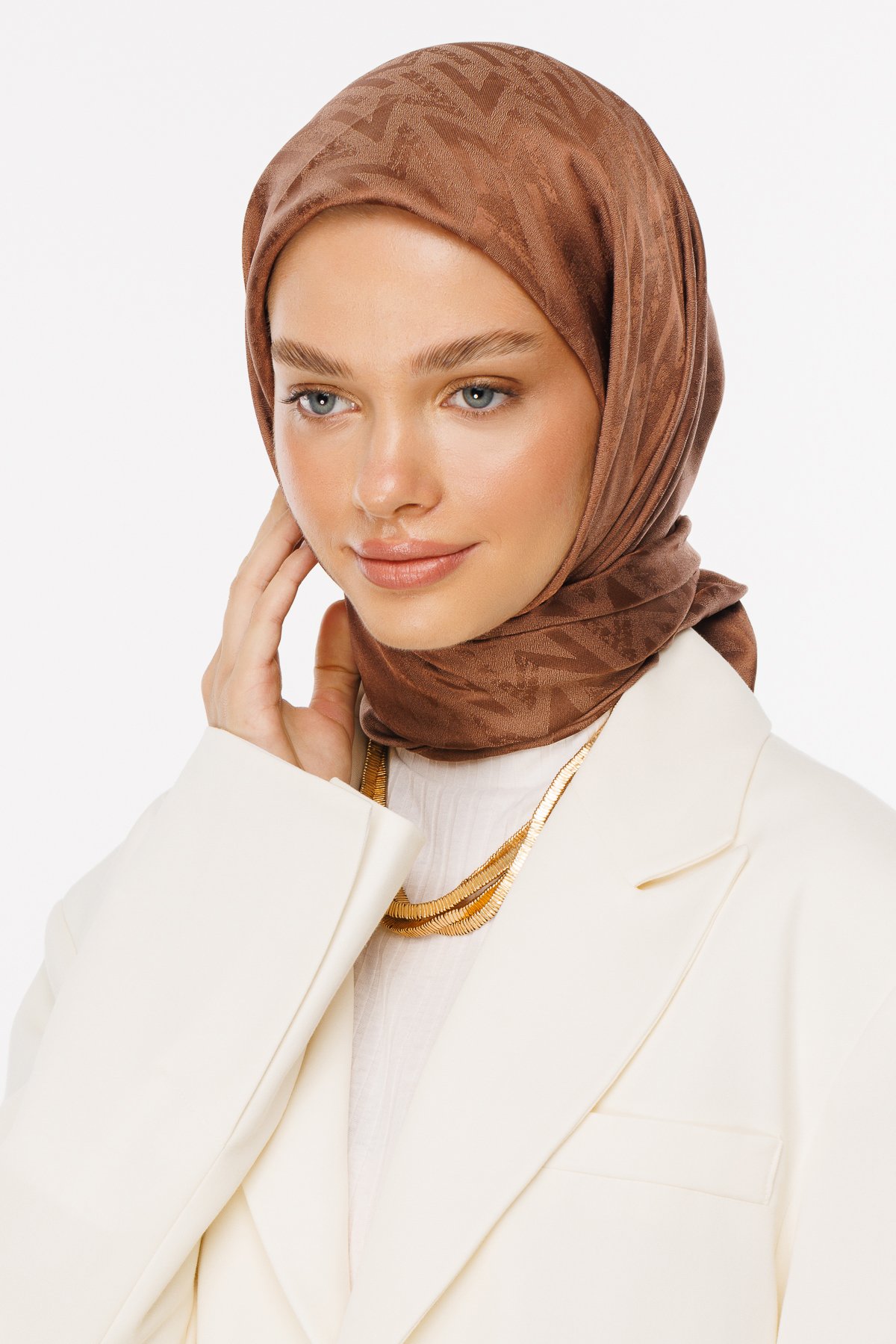 Nova Pattern Luxury Jacquard Scarf - Waterside