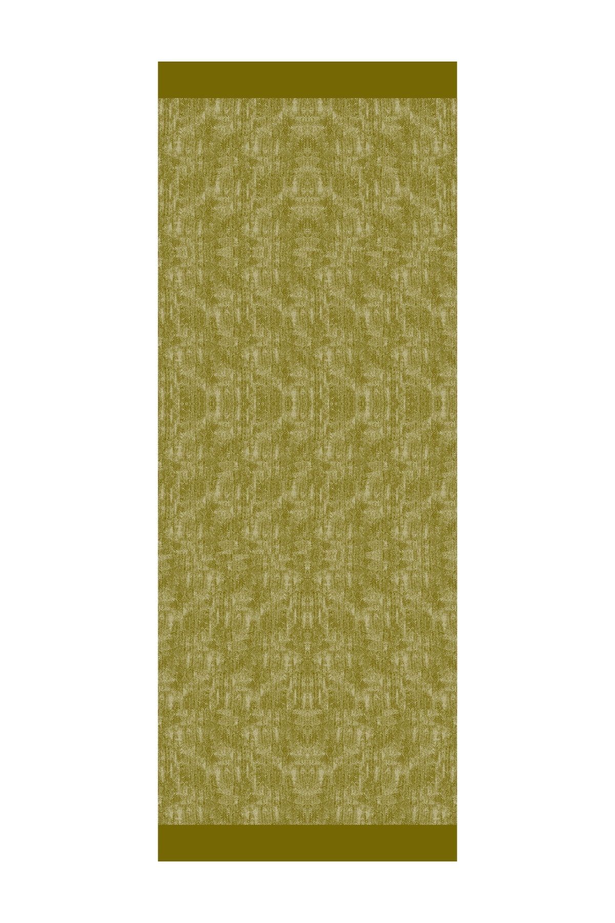 Marrakech Double Sided Shawl - Oil Green-Ecru