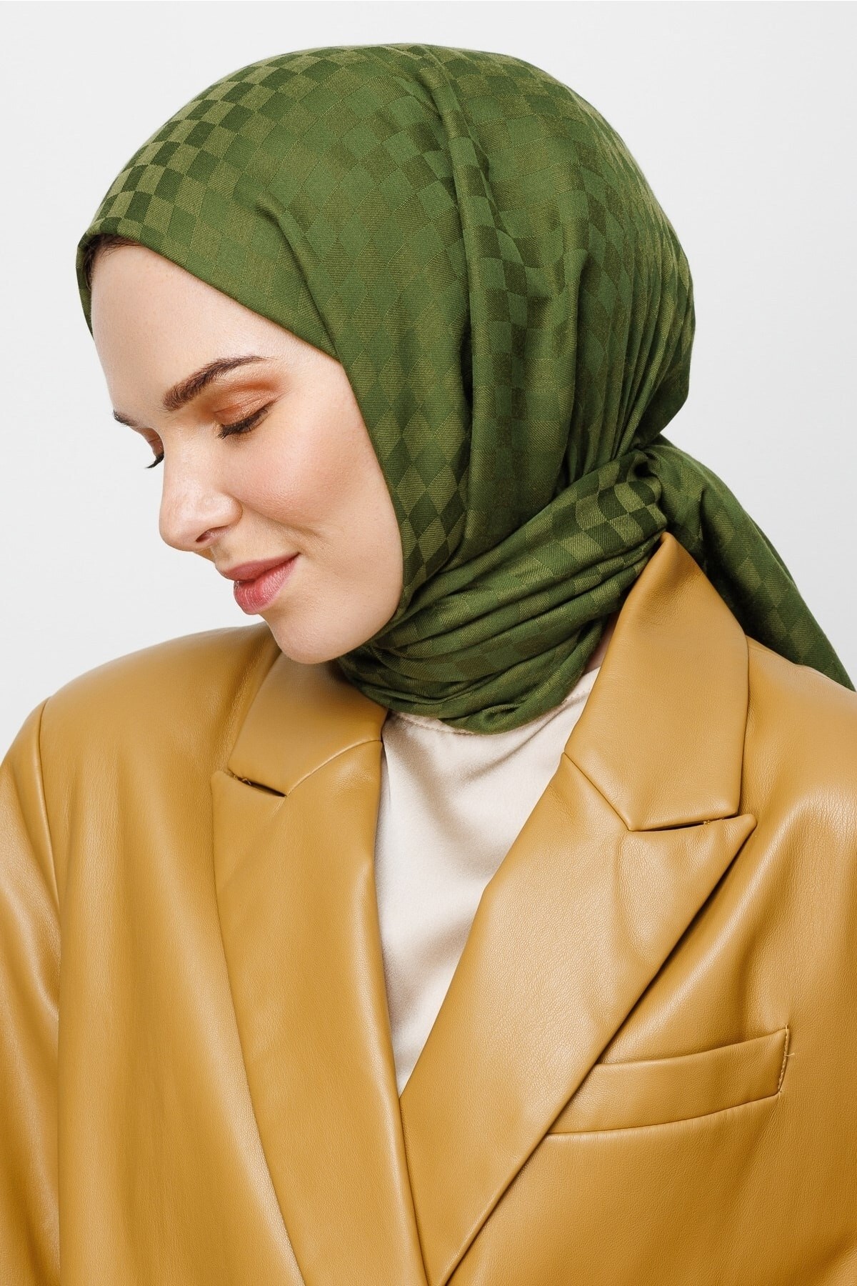 Square Pattern Cotton Jacquard Hijab