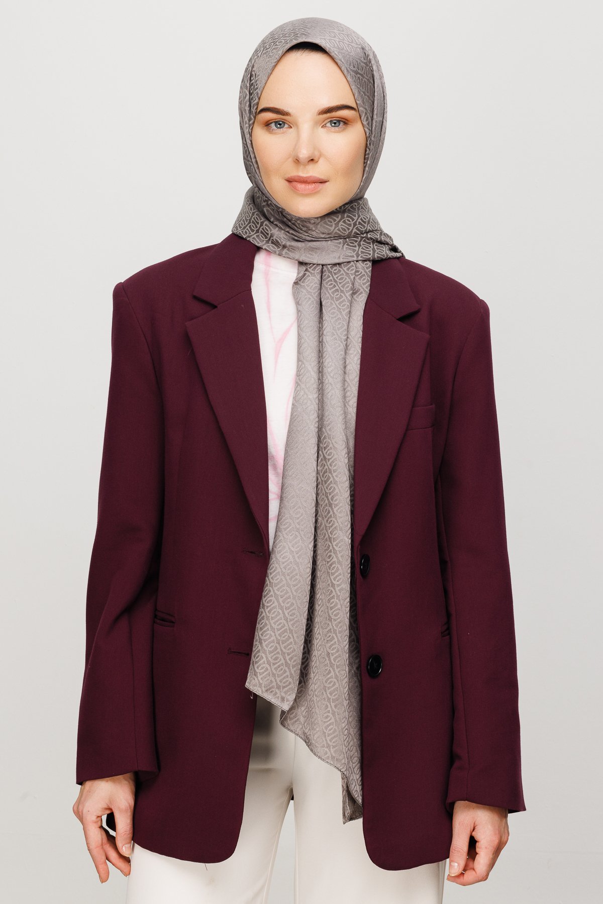 Gemustertes Glänzendes Jacquard Hijab