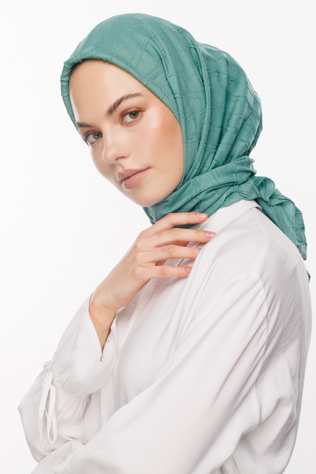 Pleated Bamboo Scarf - Mint Green