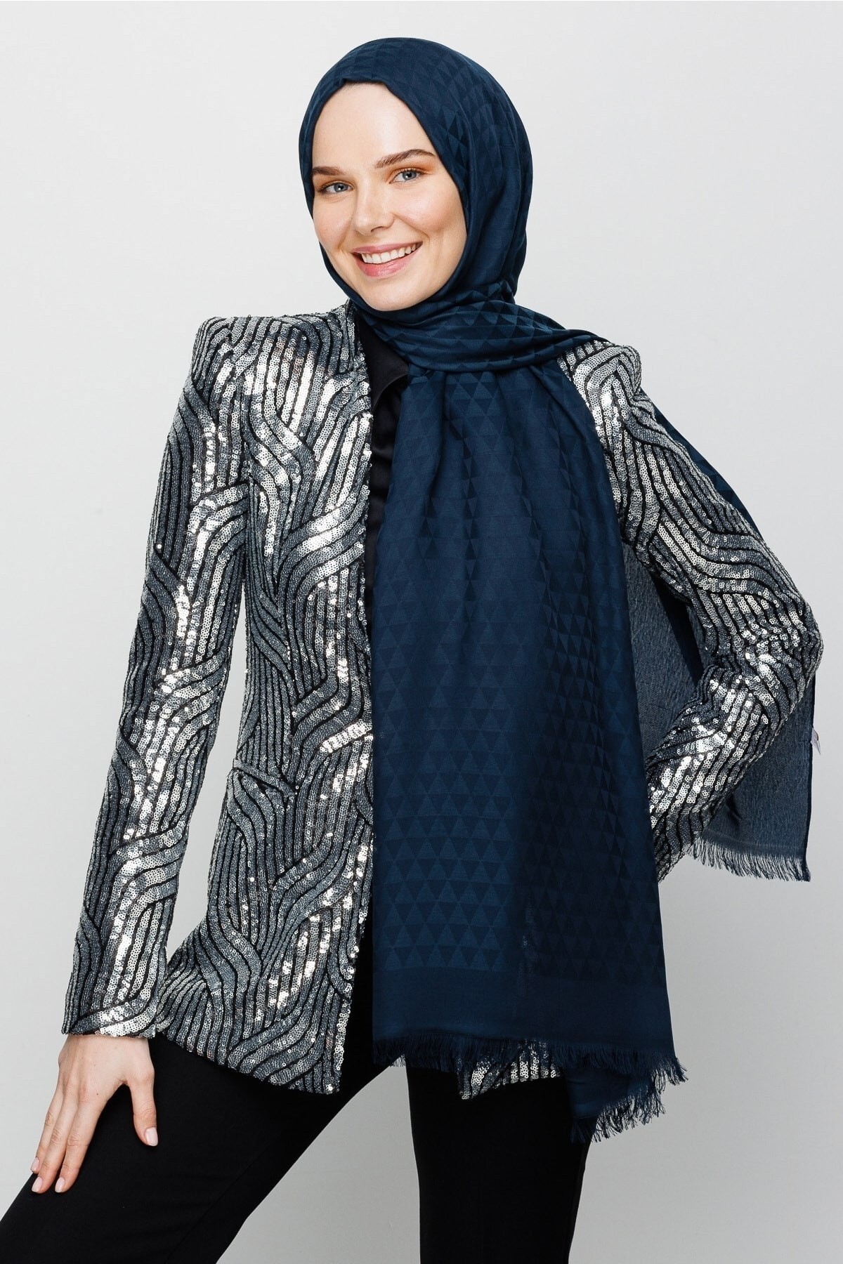 Gemustertes Baumwolle Jacquard Hijab