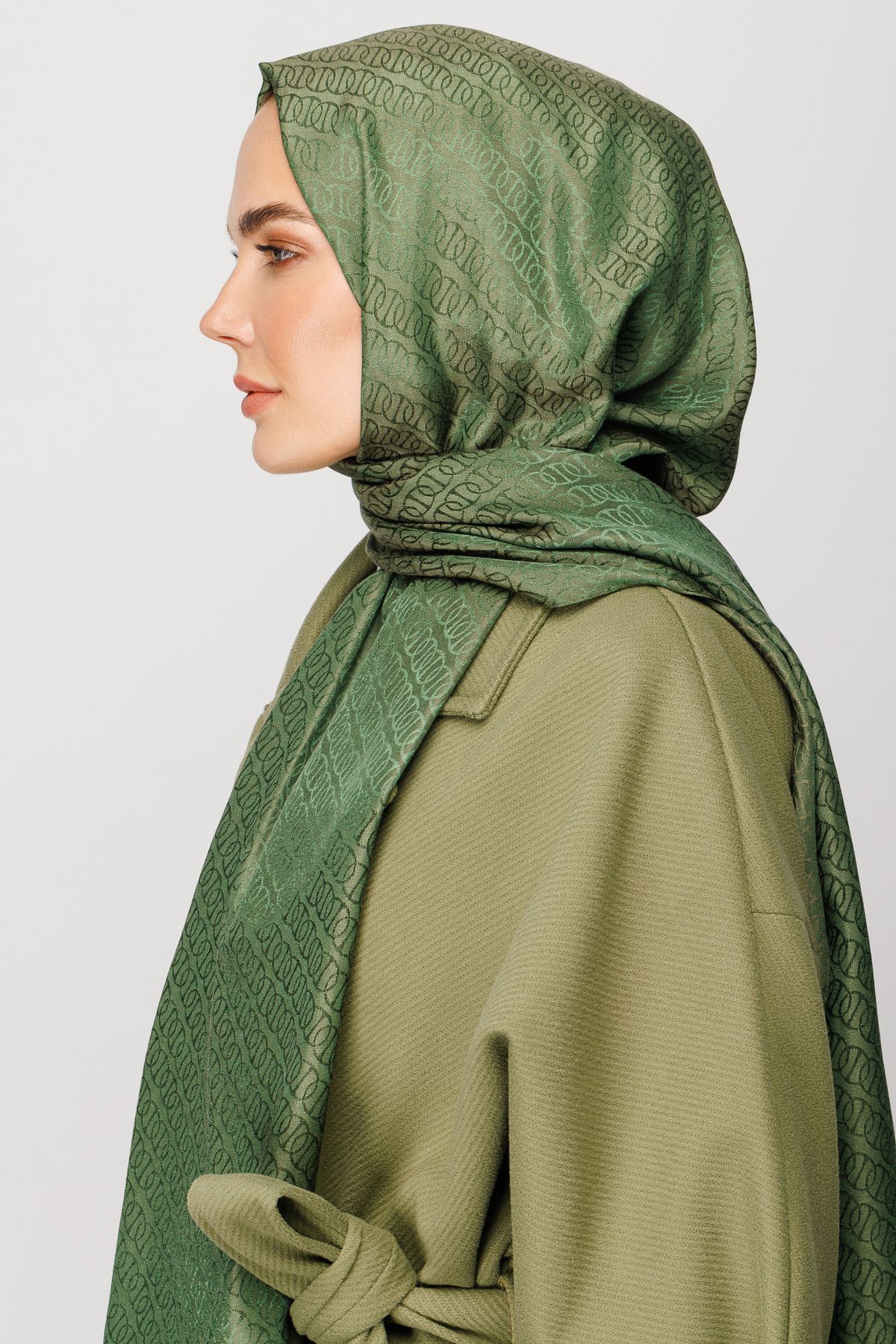 Gemustertes Glänzendes Jacquard Hijab