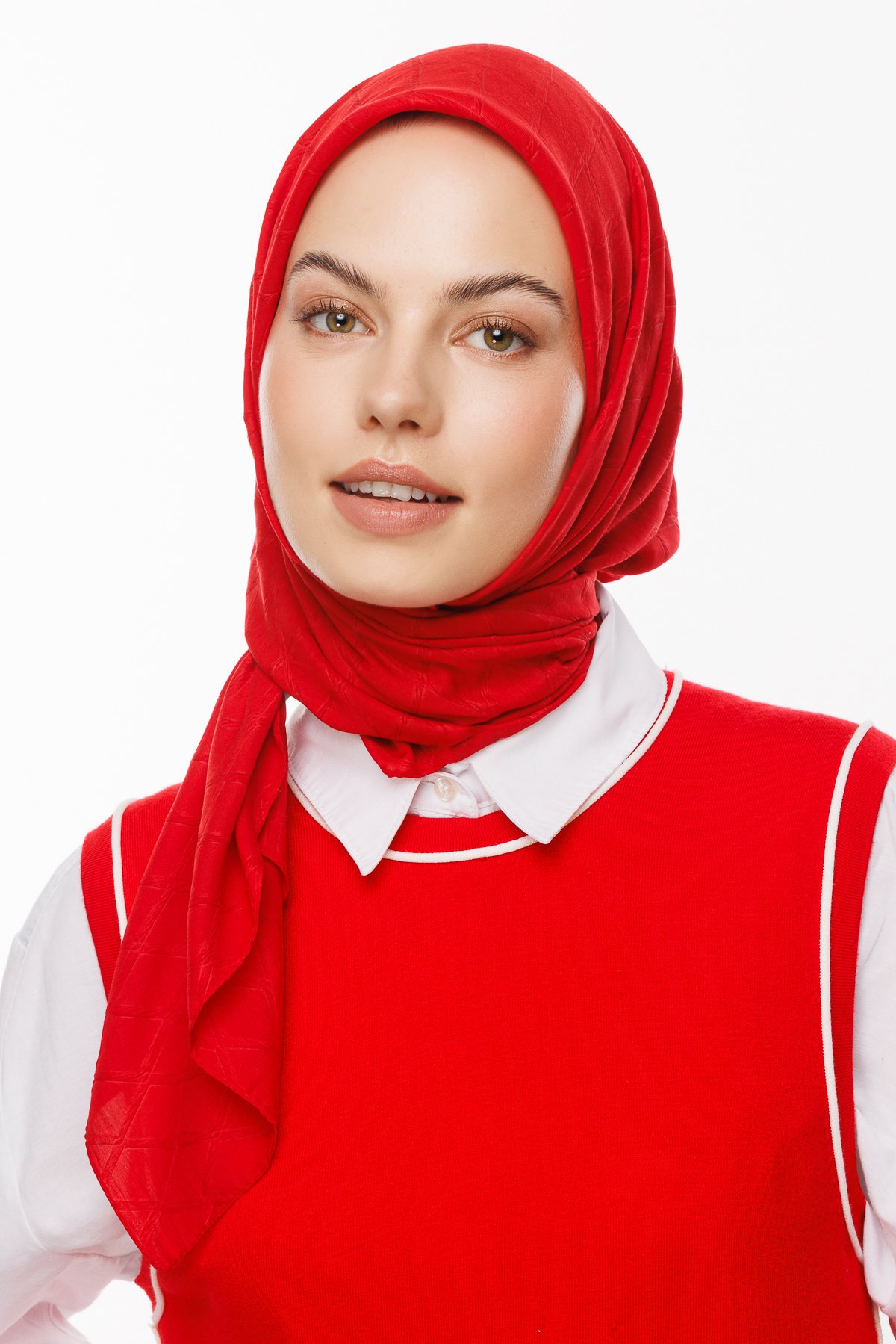 Bambu Jakar Eşarp - Kırmızı
