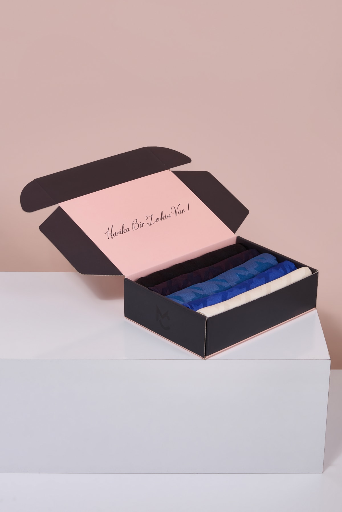 Parlak Jakar Şal - Kazayağı Desen Color Box