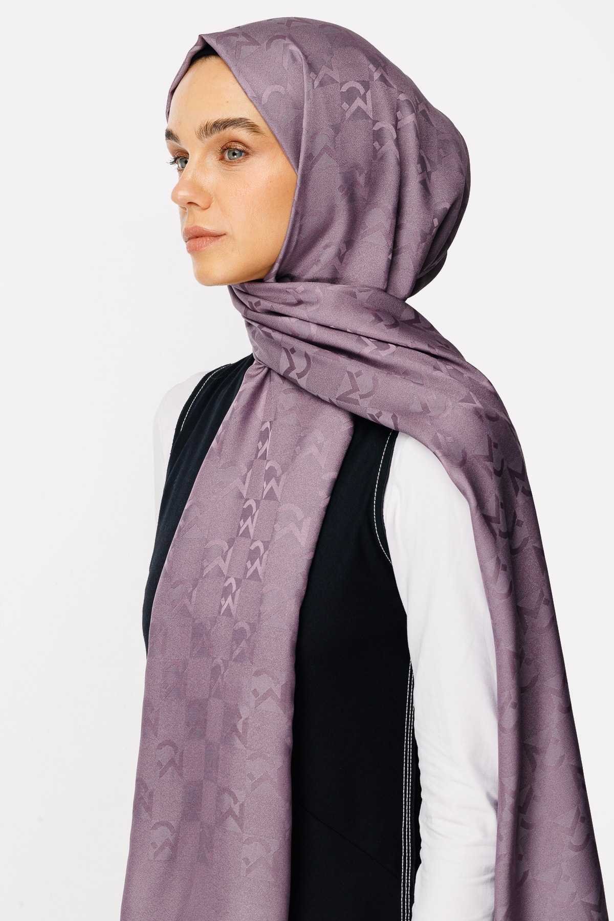 MC Pattern Jacquard Shawl - Violet