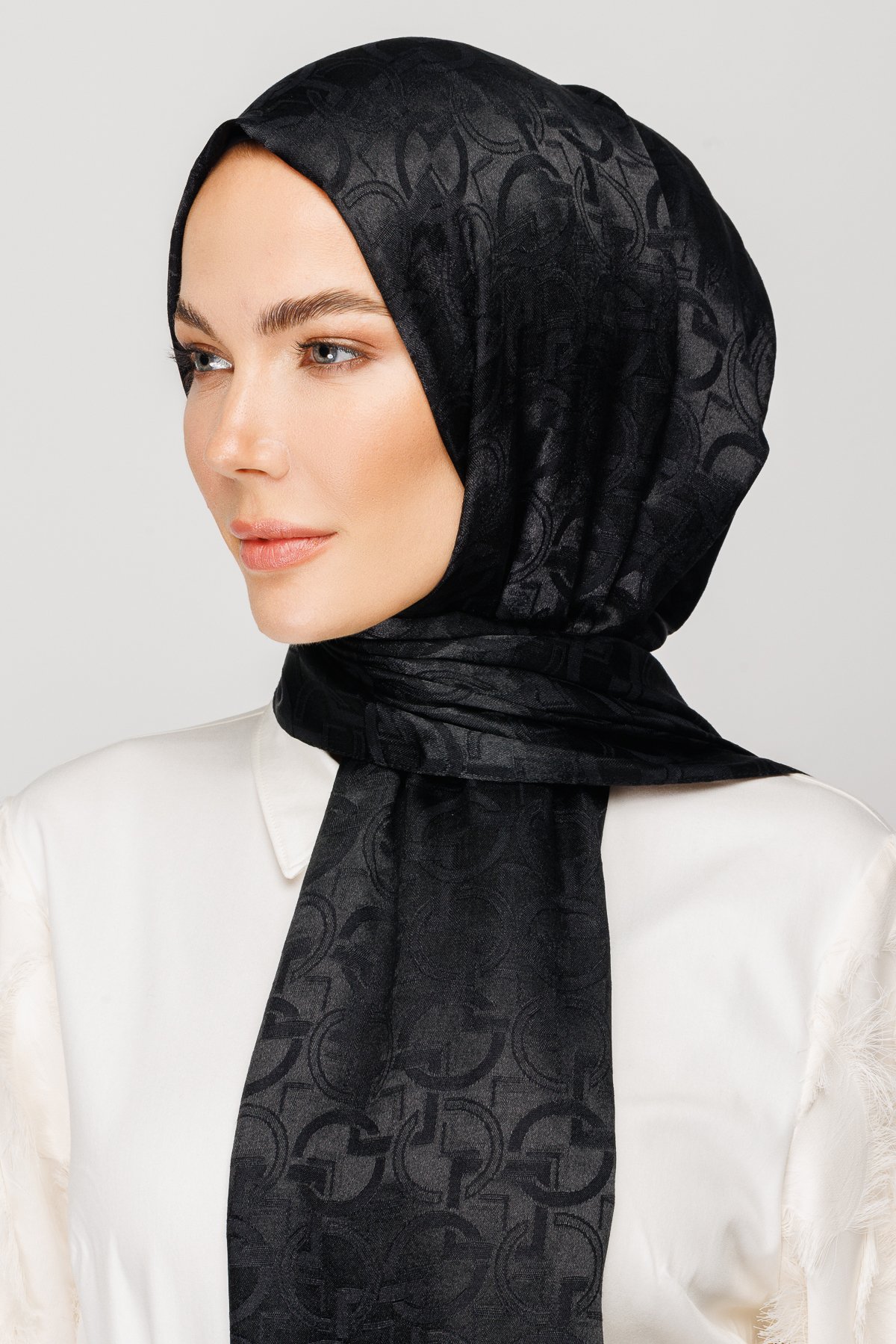 Gemustertes Glänzendes Jacquard Hijab