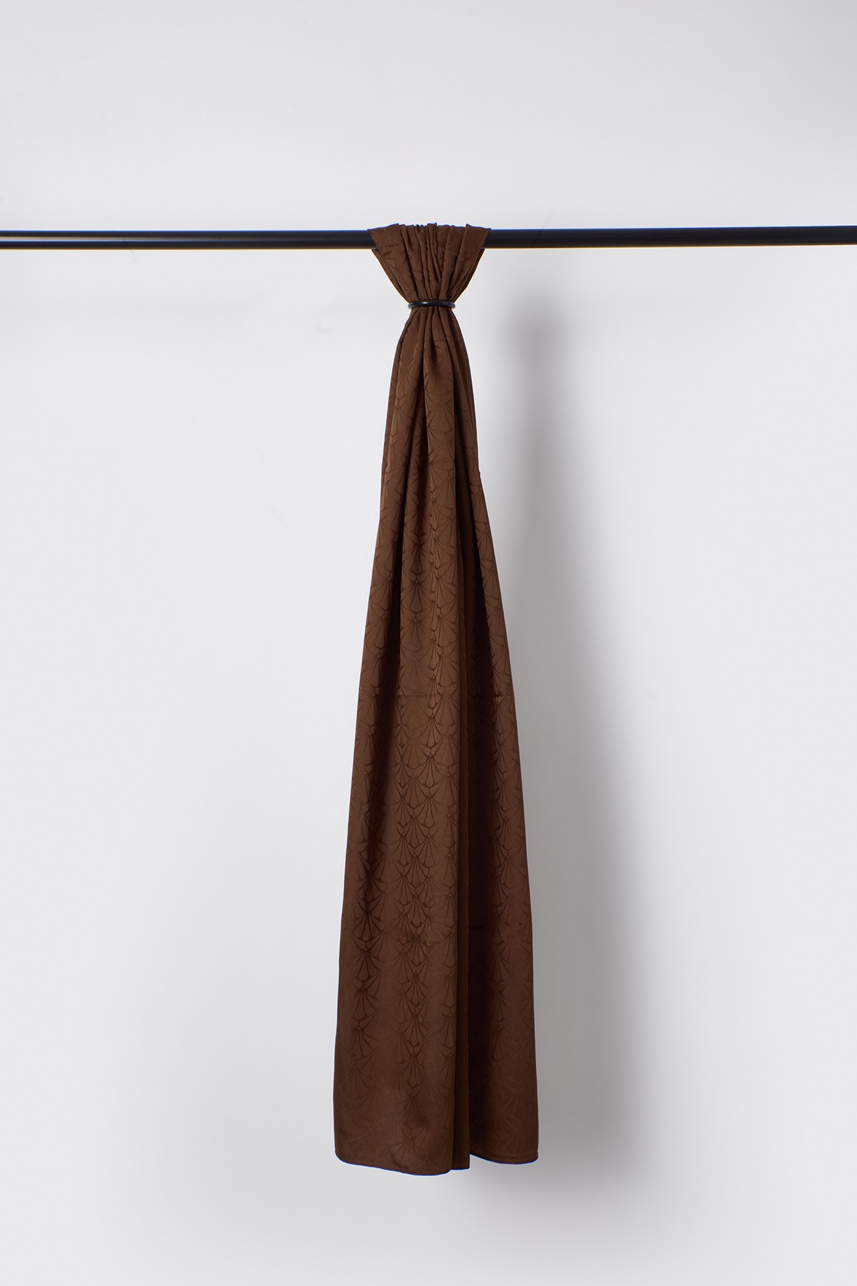 Lotus Pattern Silk Jacquard Shawl - Bitter