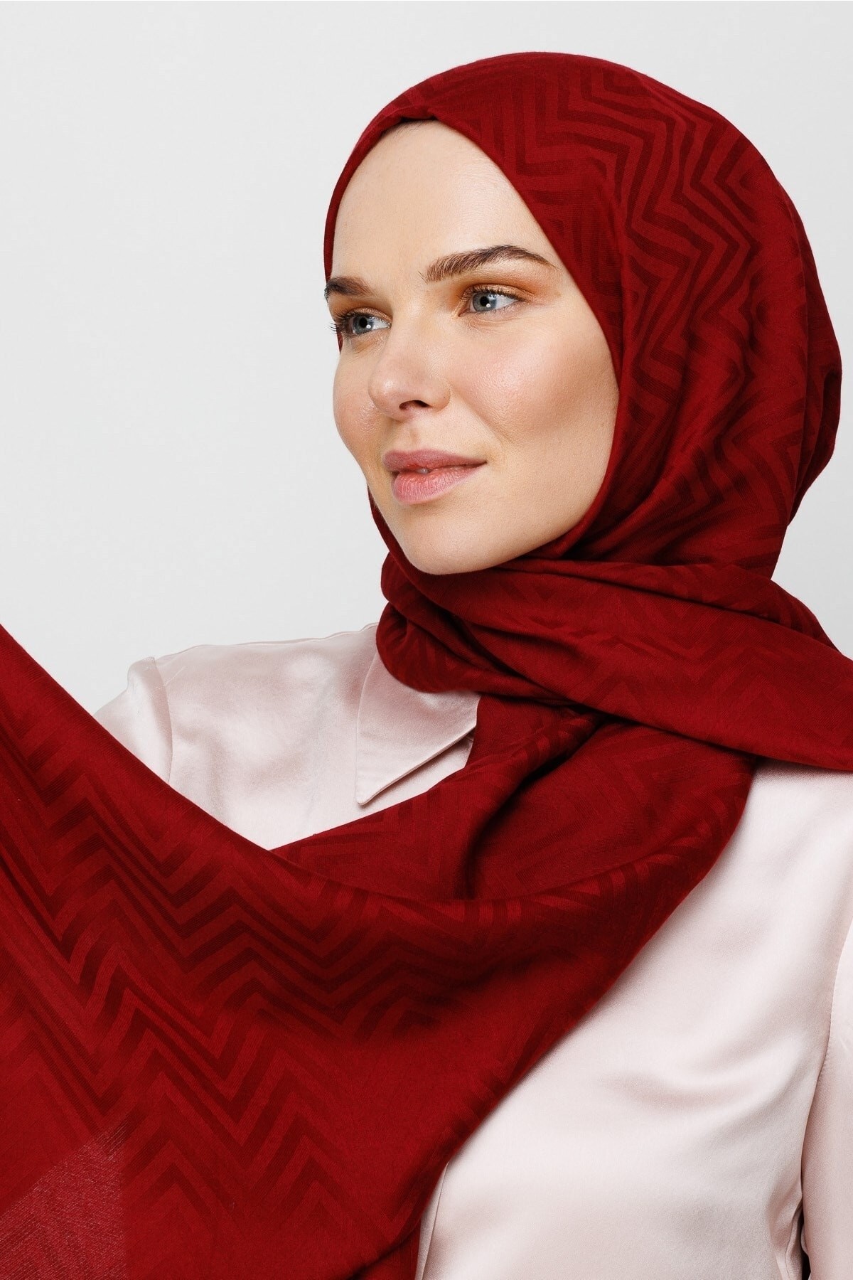 Zigzag Pattern Cotton Jacquard Hijab